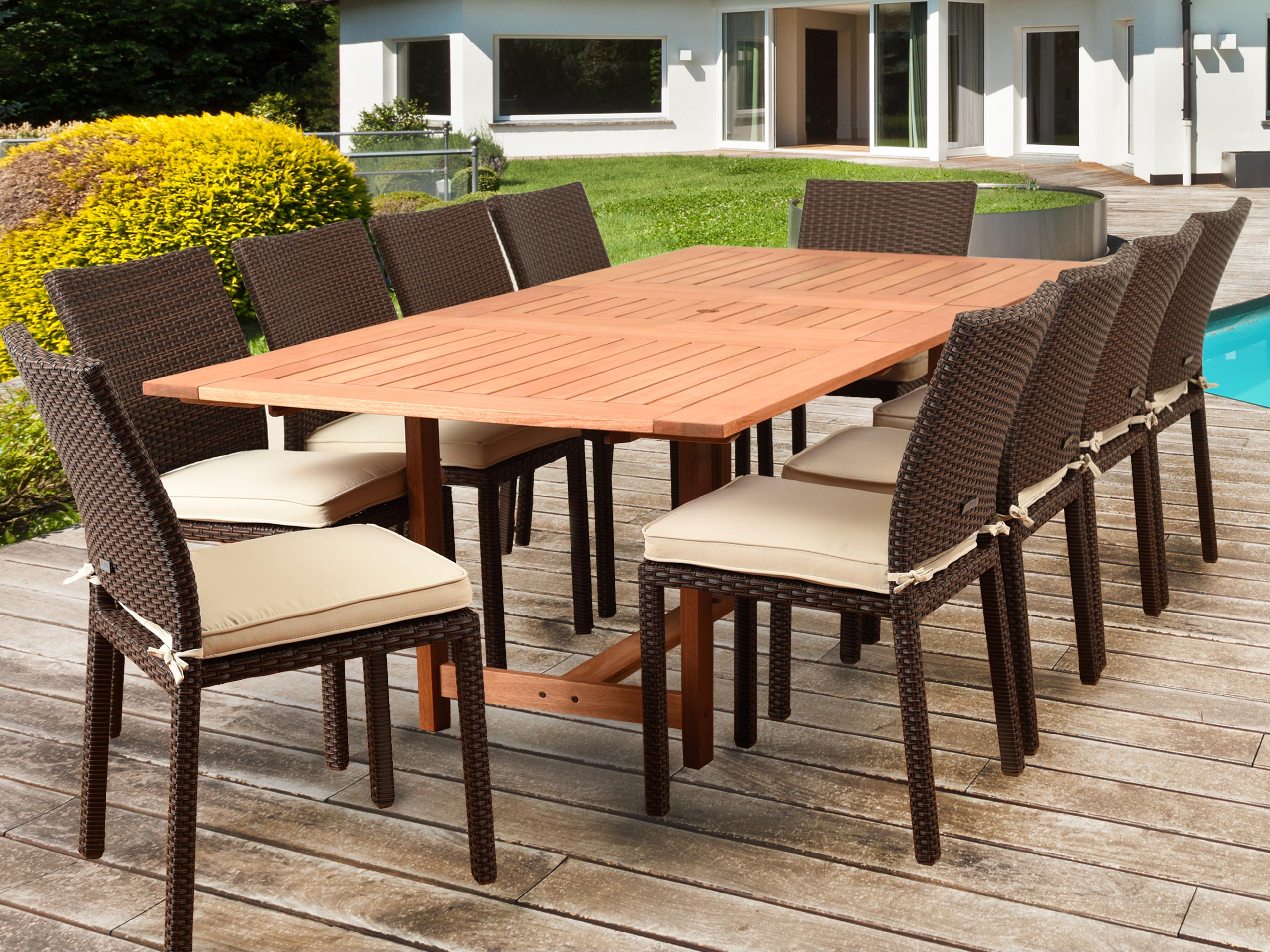 Amazonia Damian 11 Piece Rectangular Outdoor Dining Set