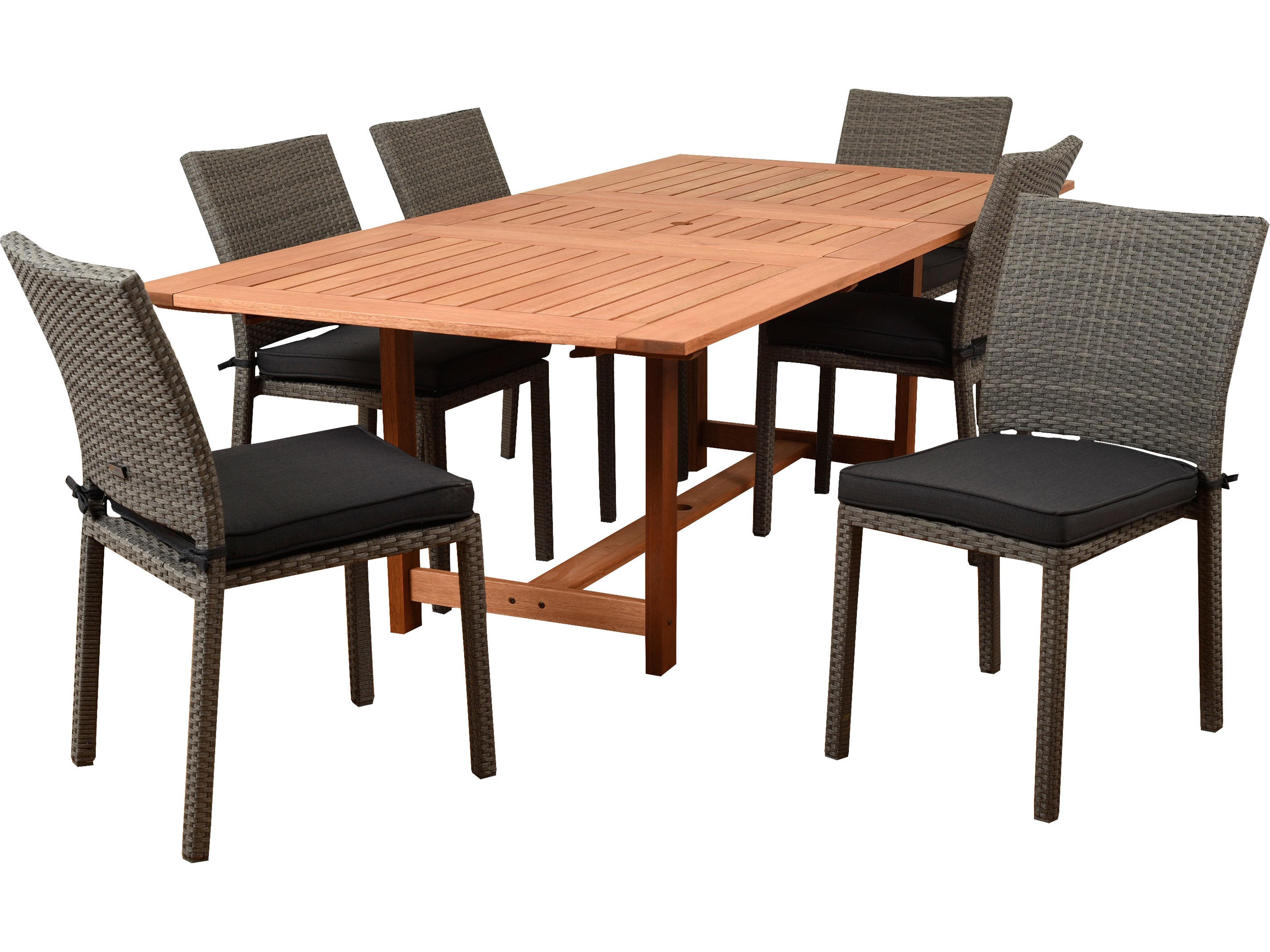 International Home Miami Amazonia Damian 7 Piece Rectangular Outdoor Patio Dining Set