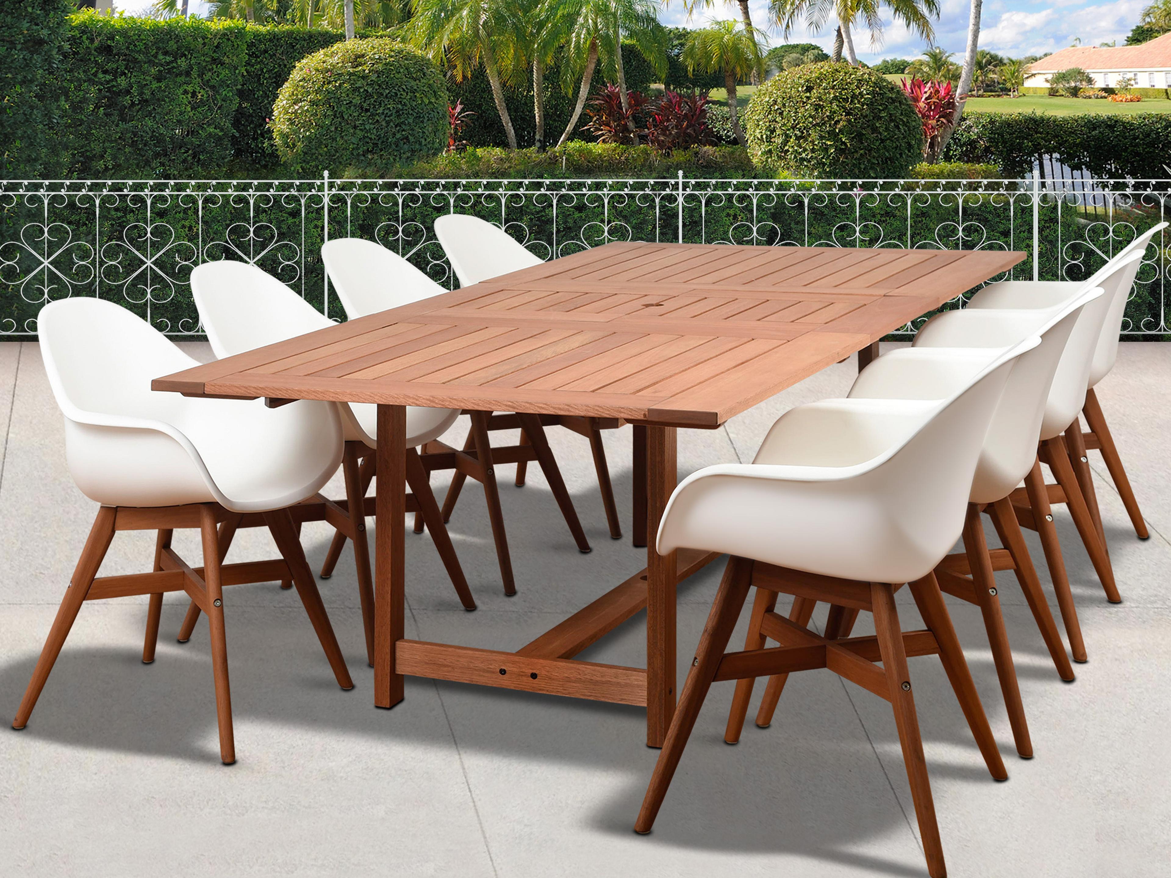 Amazonia Charlotte Deluxe 9 Piece Rectangular Patio Dining Set