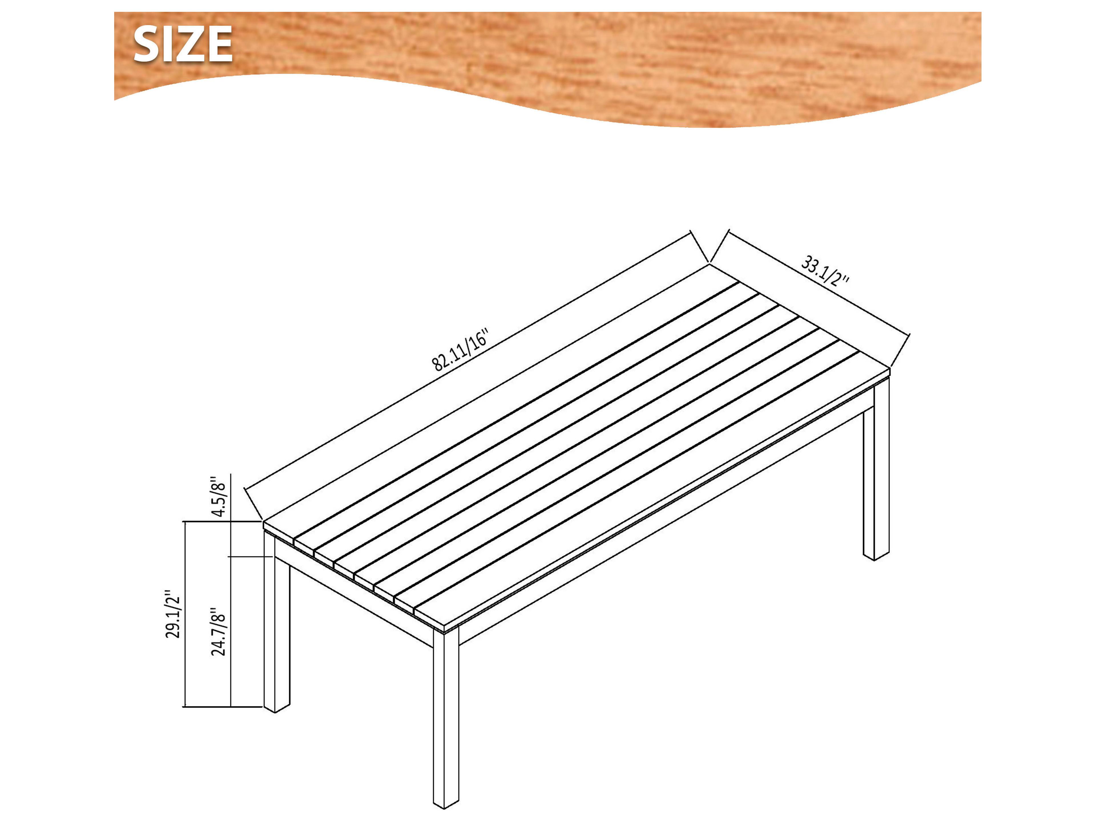 International Home Miami Amazonia Wood Resin Brown 7 Piece Rectangular Outdoor Dining Set