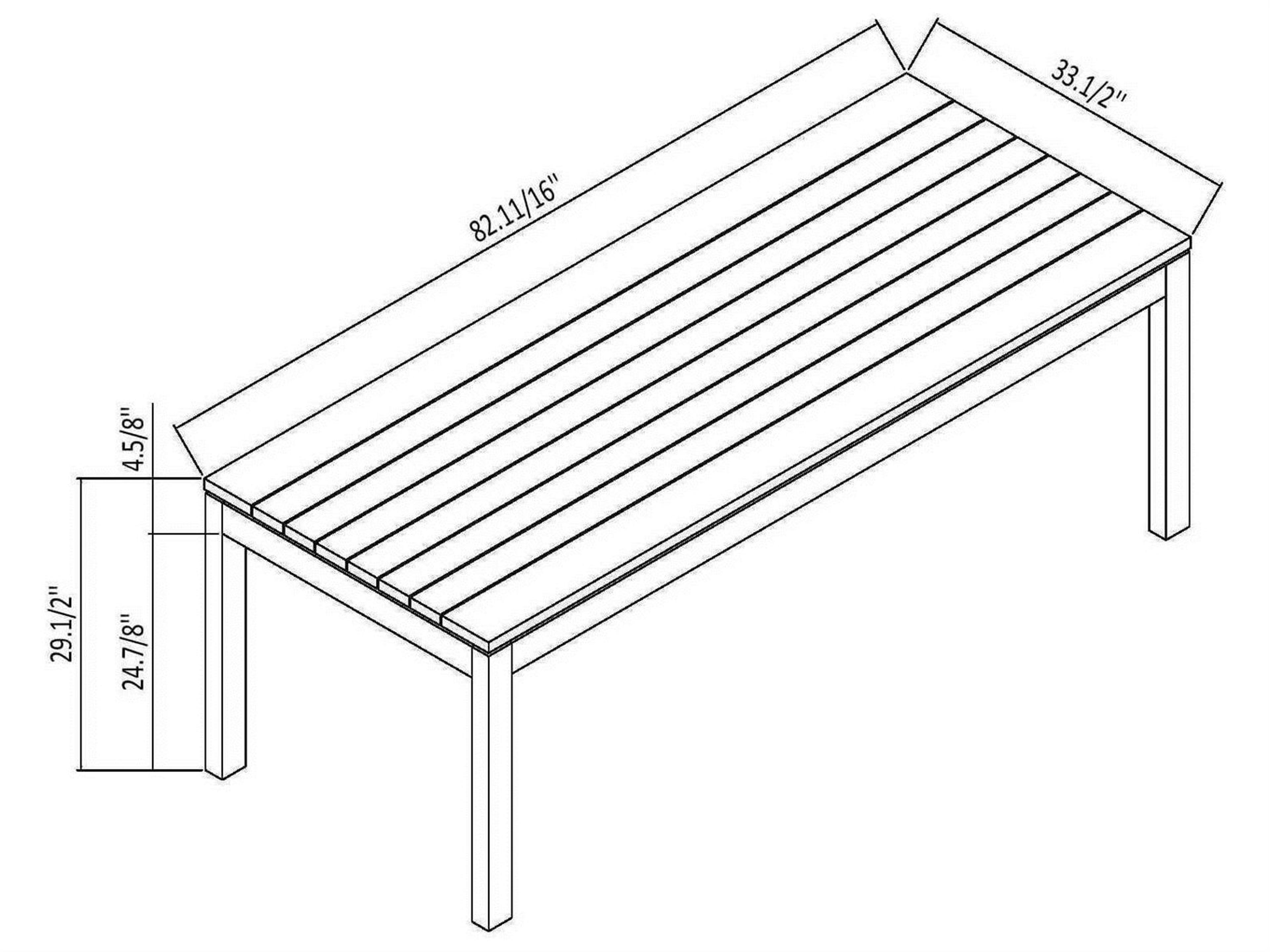 International Home Miami Amazonia Madrid 7 Piece Rectangular Wood Outdoor Patio Dining Set