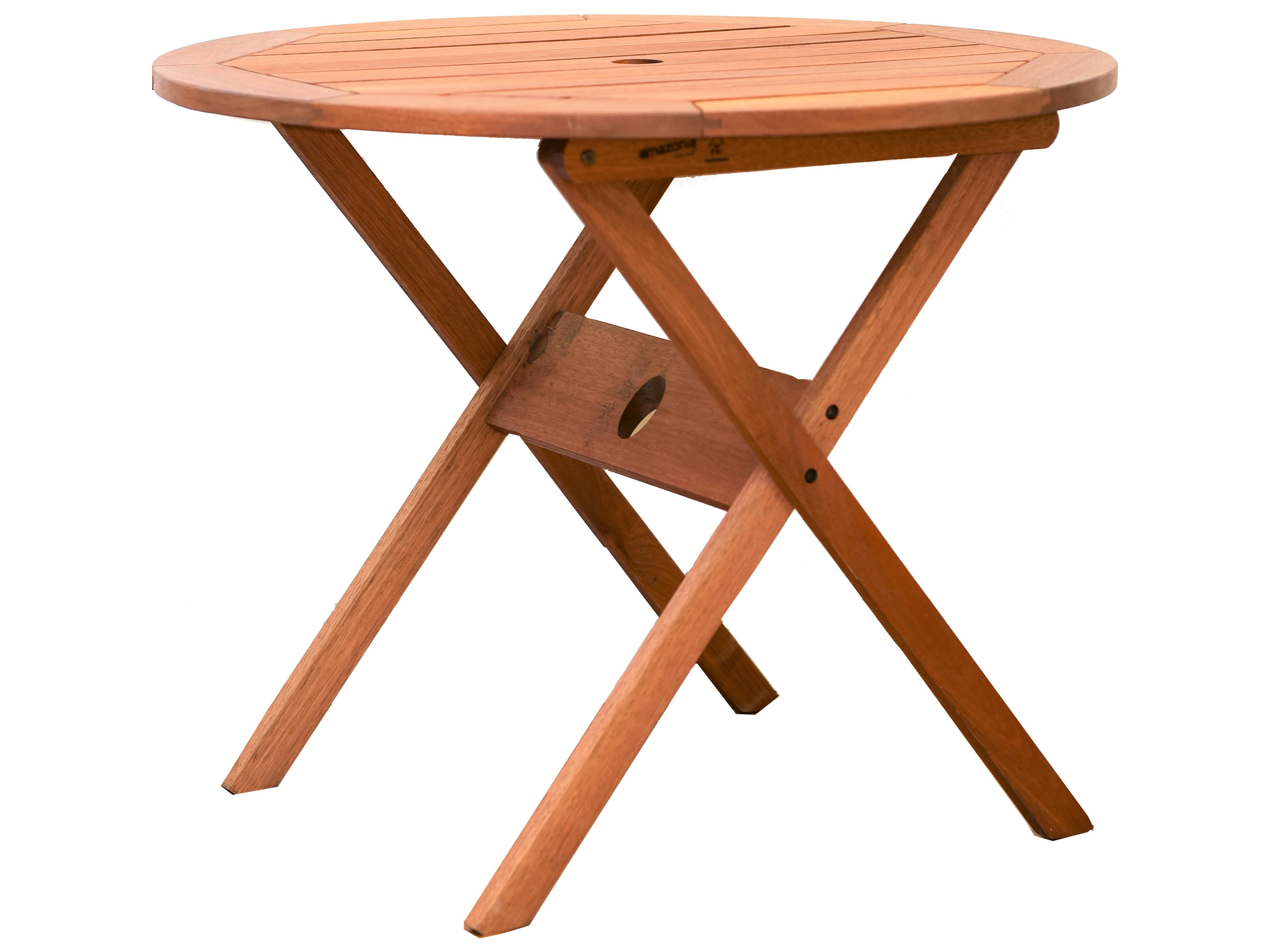 International Home Miami Amazonia Wood Resin Brown 3 Piece Octagonal Patio Dining Set