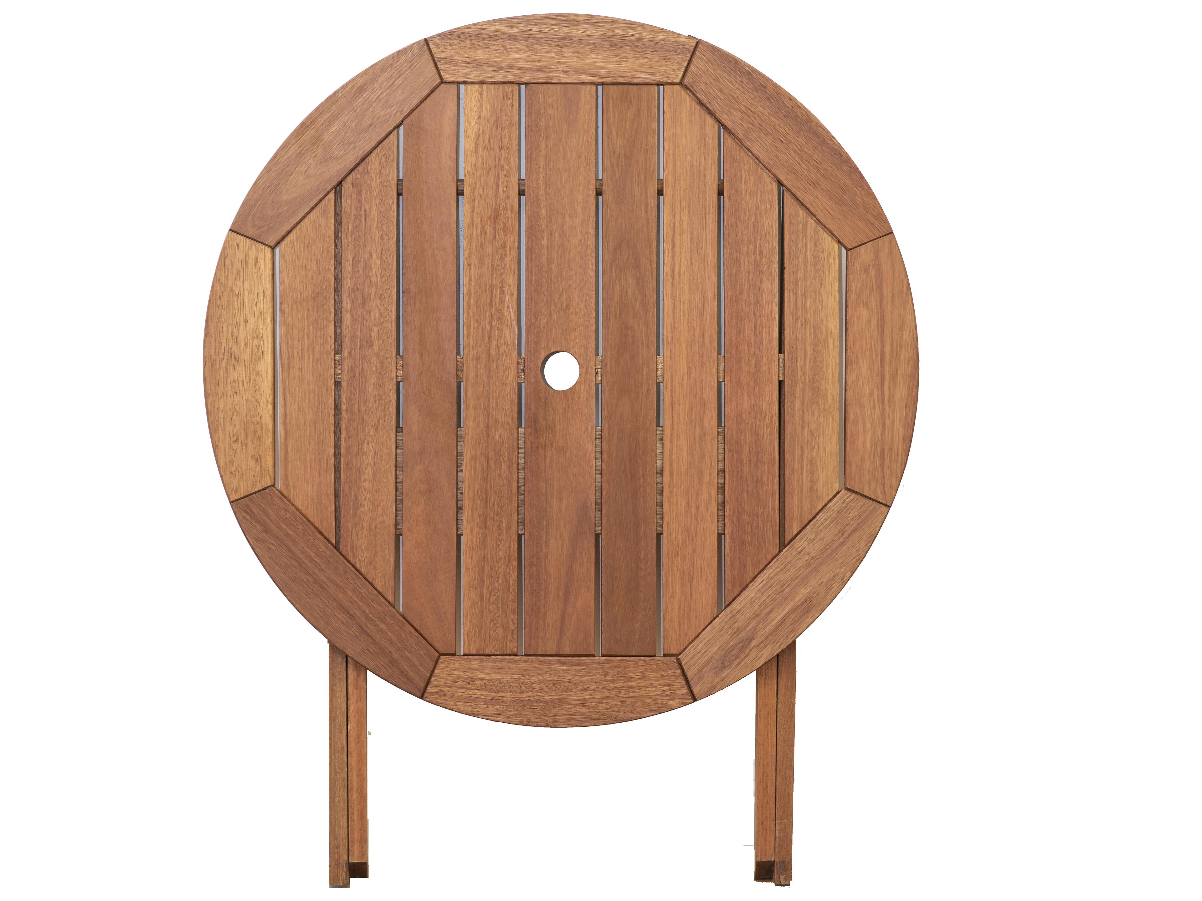 International Home Miami Amazonia Wood Resin Brown 3 Piece Octagonal Patio Dining Set