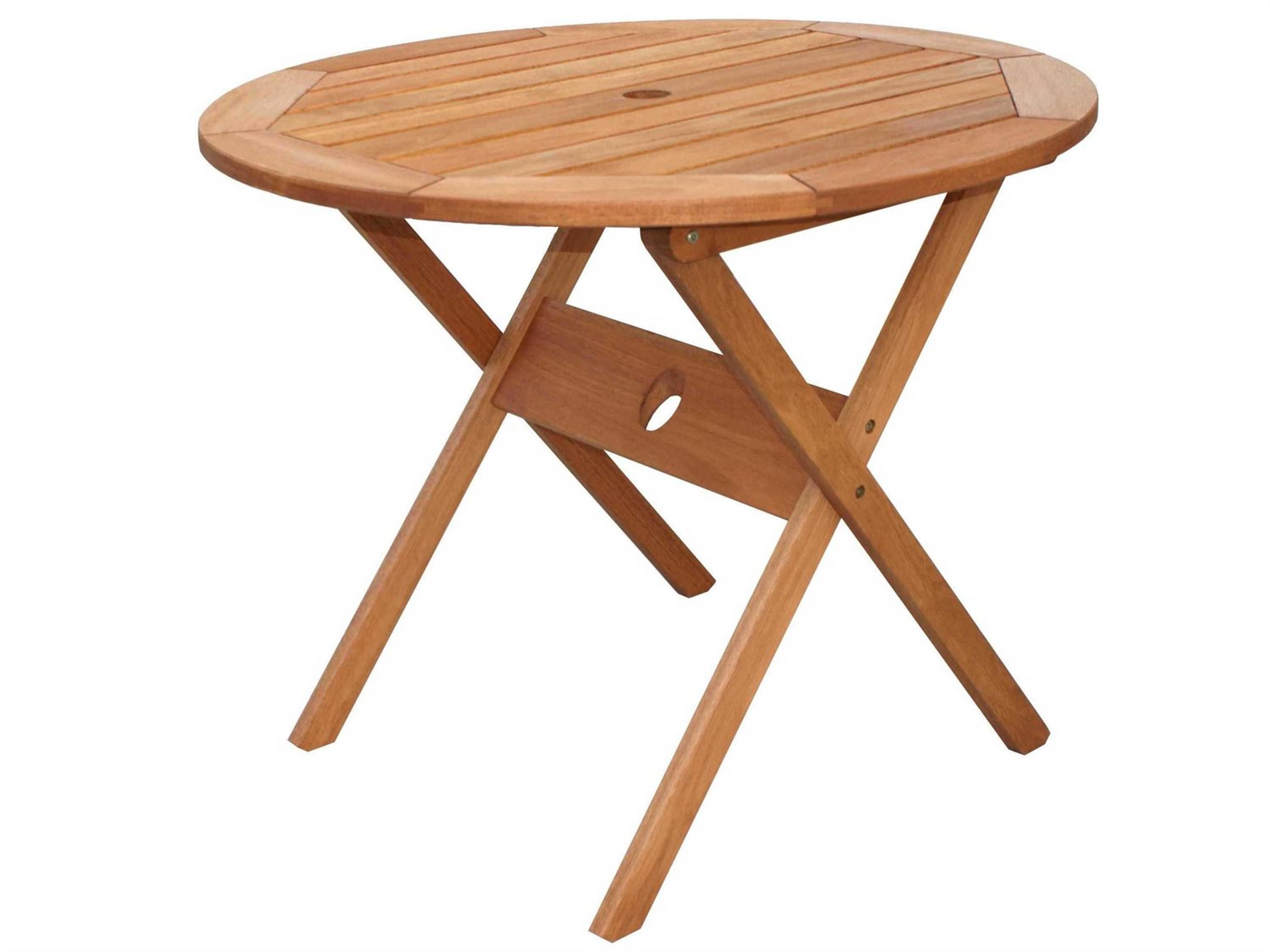 International Home Miami Amazonia Madrid 3 Piece Round Wood Outdoor Dining Set