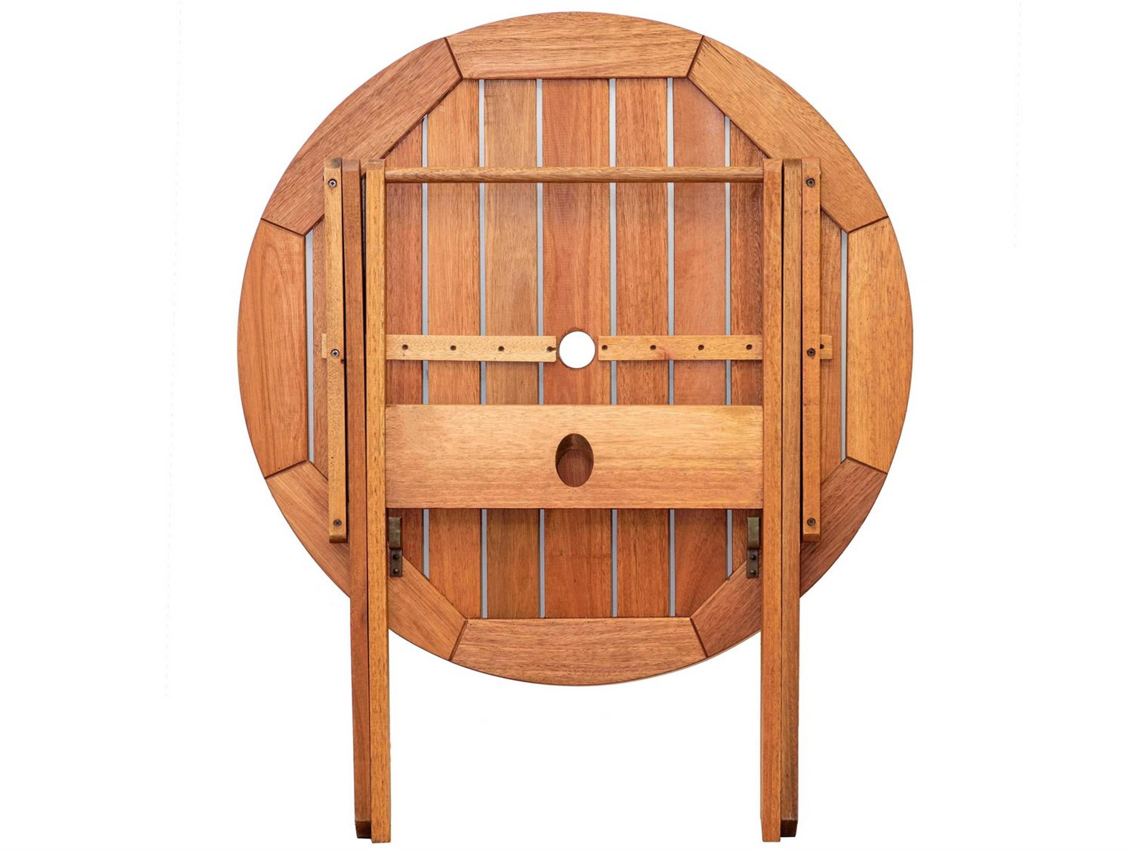 International Home Miami Amazonia Madrid 3 Piece Round Wood Outdoor Dining Set