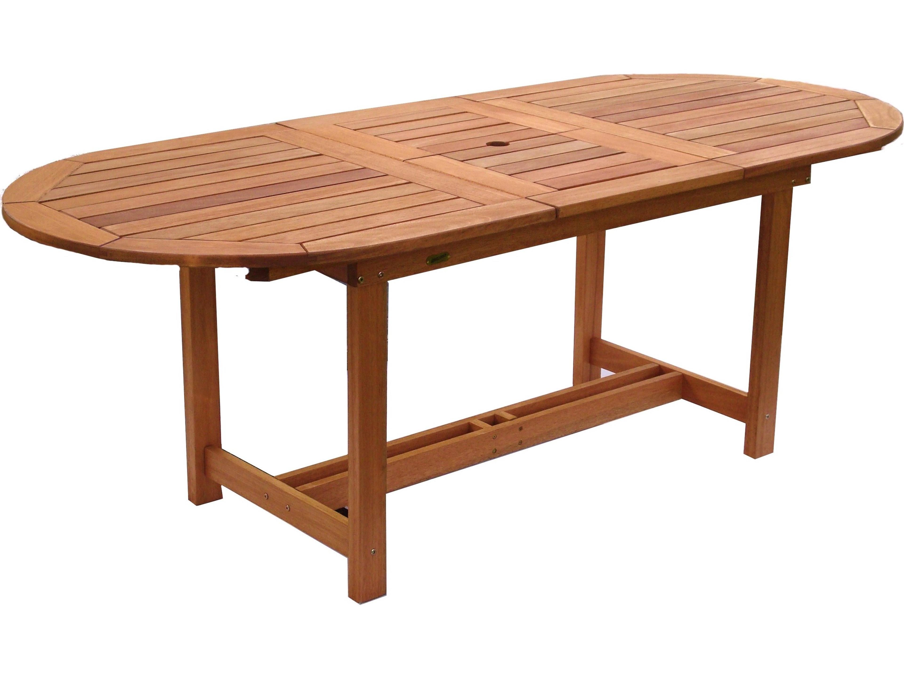 International Home Miami Amazonia Wood Resin Brown 7 Piece Oval Outdoor Patio Dining Set