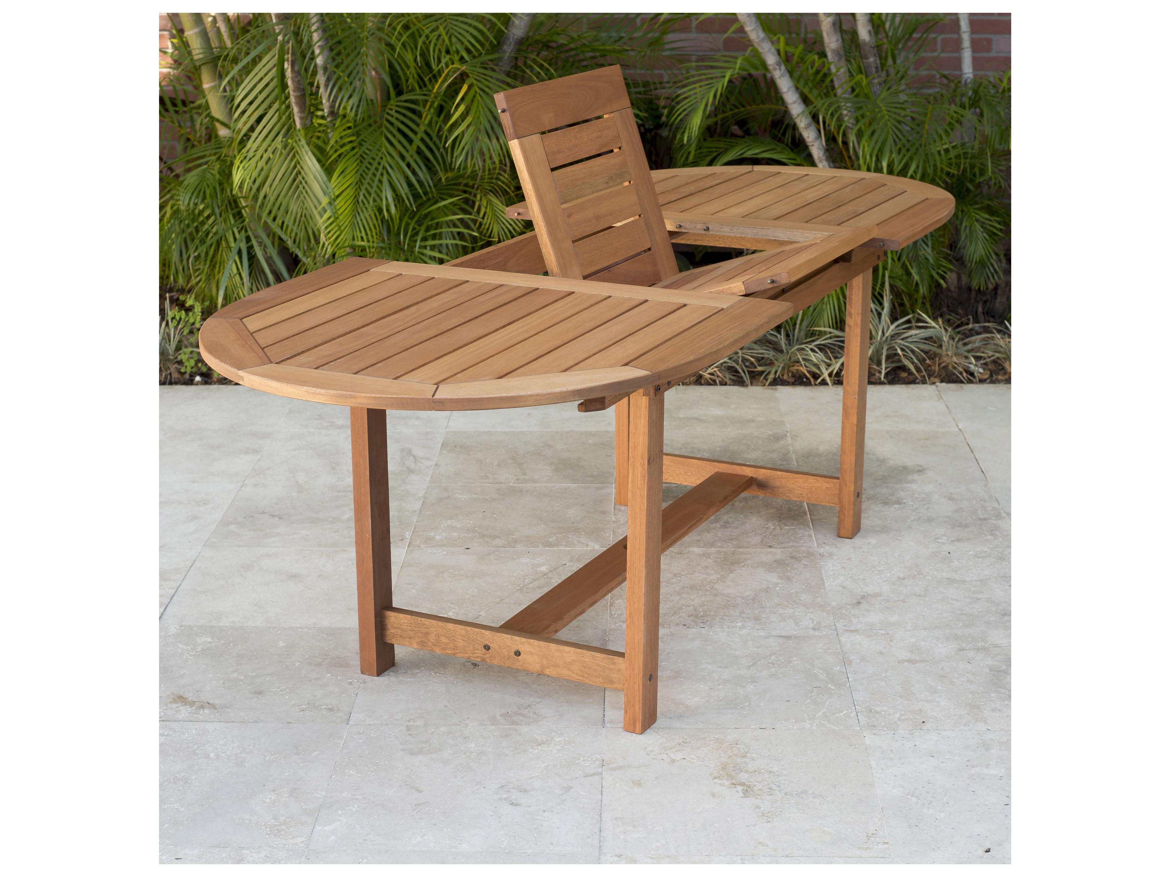 International Home Miami Amazonia Wood Resin Brown 7 Piece Oval Outdoor Patio Dining Set