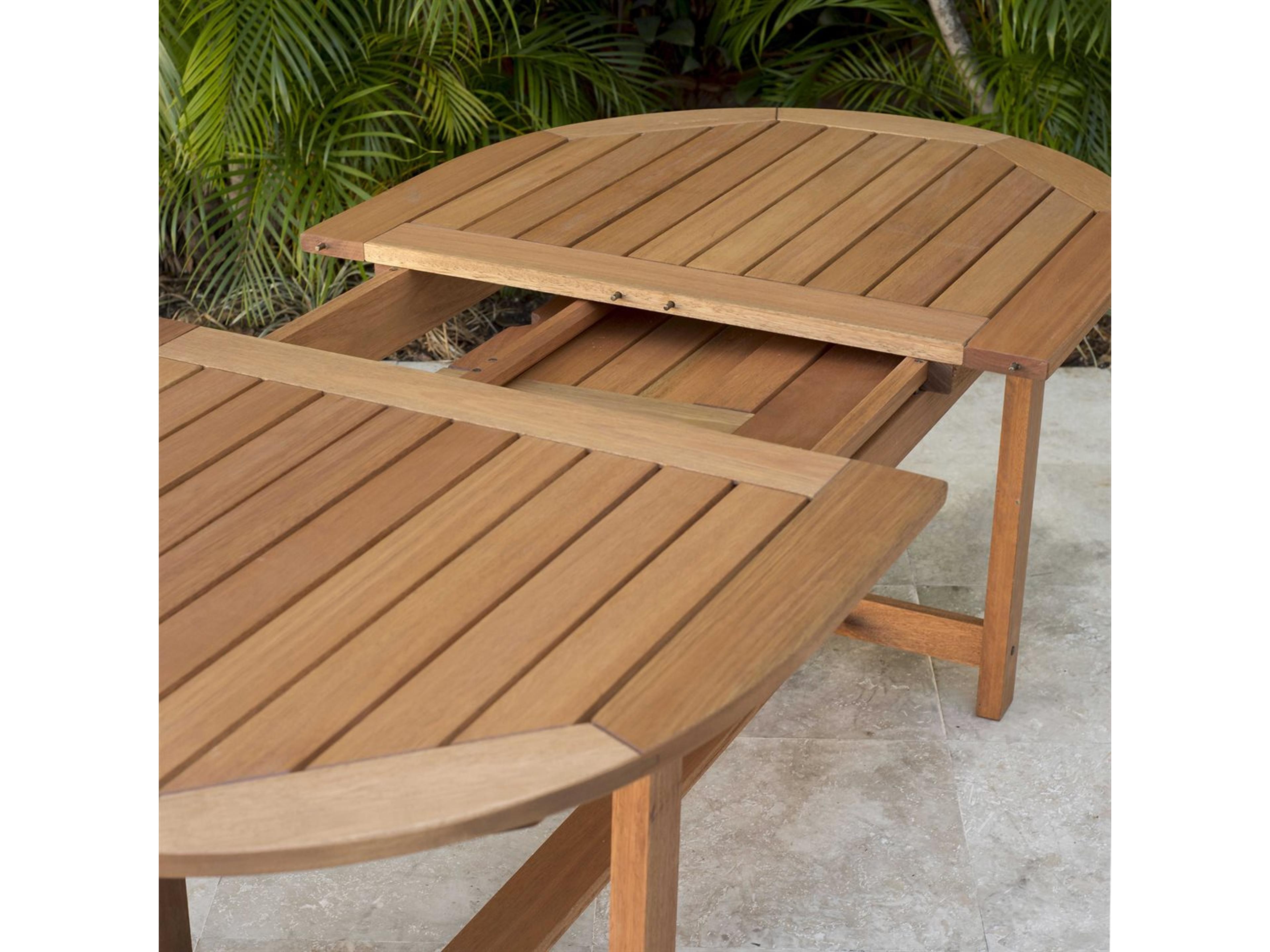 International Home Miami Amazonia Madrid 7 Piece Extendable Oval Wood Patio Dining Set