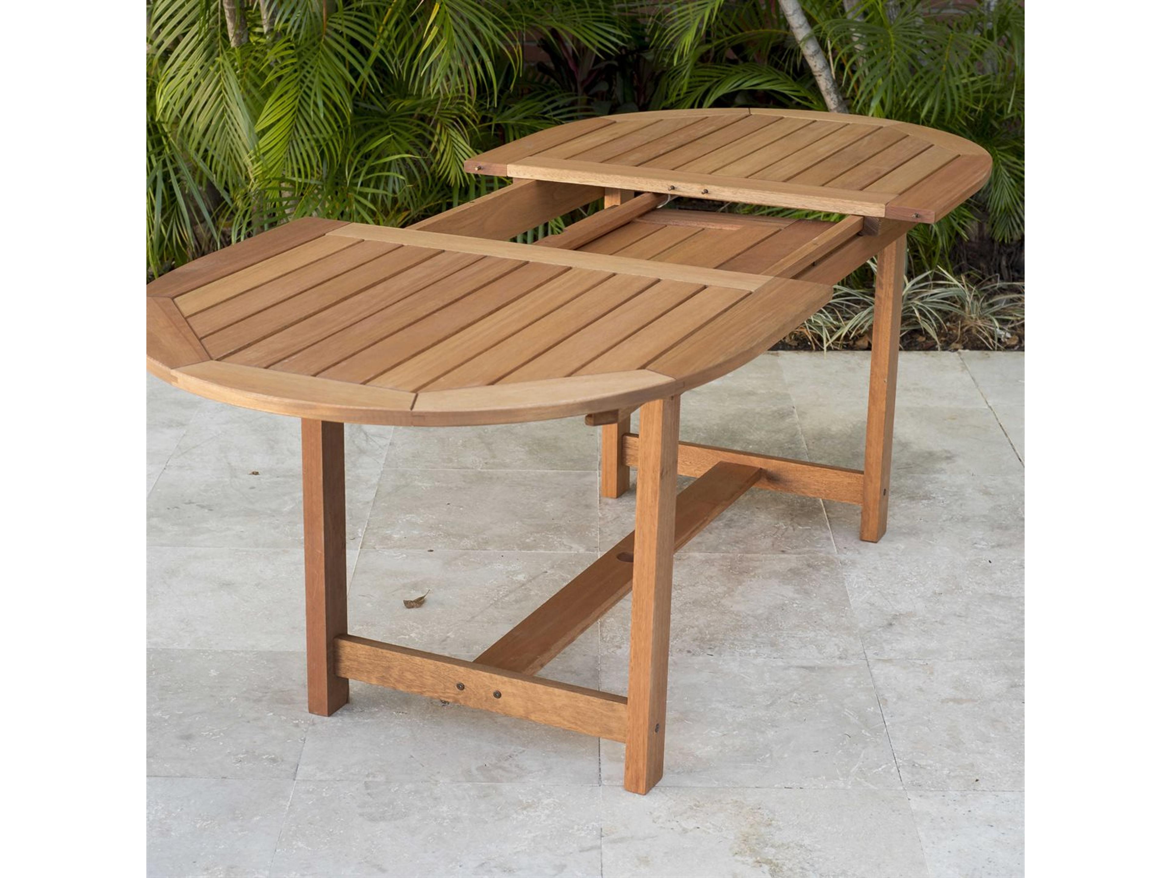 International Home Miami Amazonia Madrid 7 Piece Extendable Oval Wood Patio Dining Set