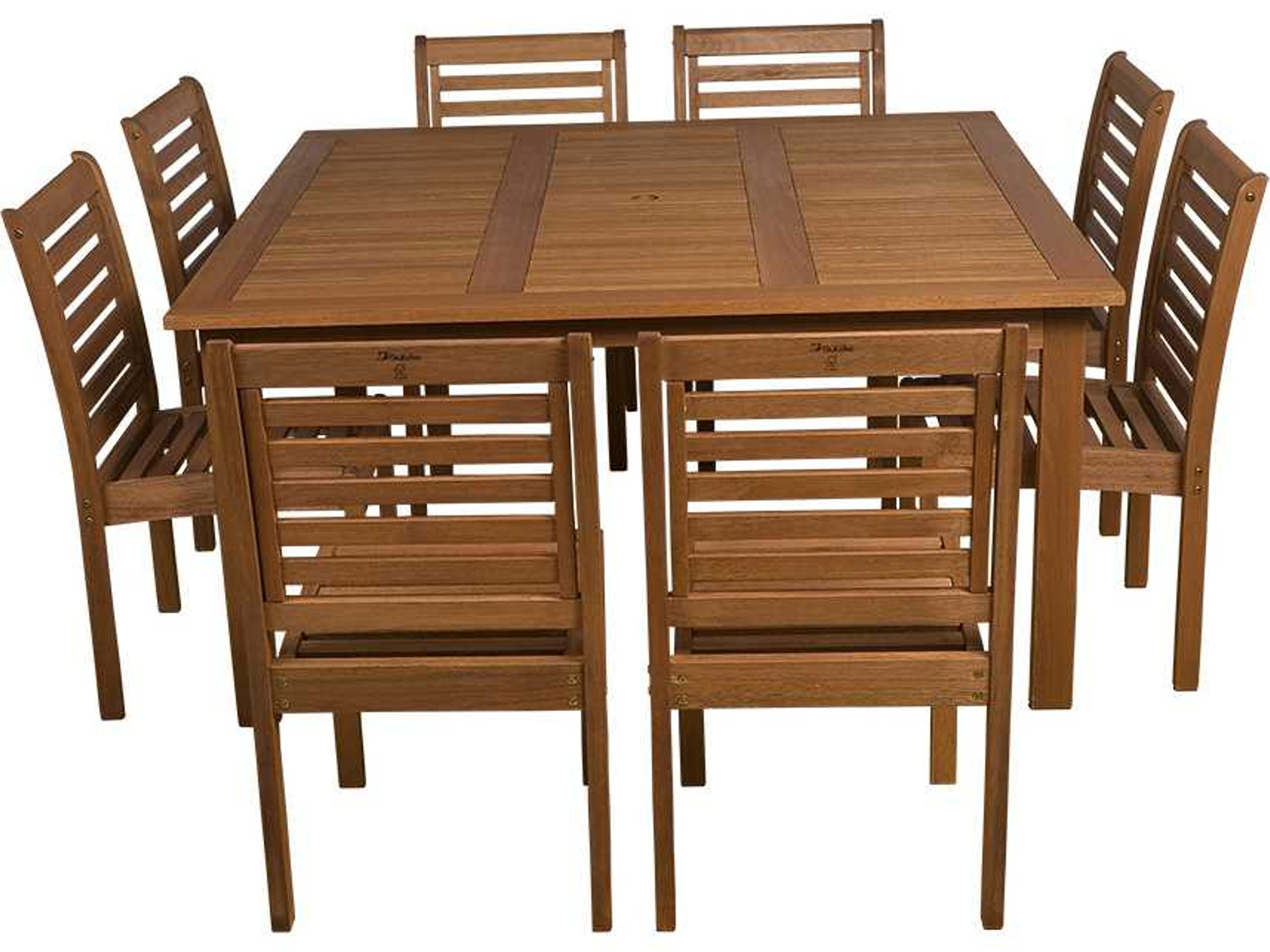 Amazonia Eucalyptus Square Nine piece Outdoor Patio Dining Set