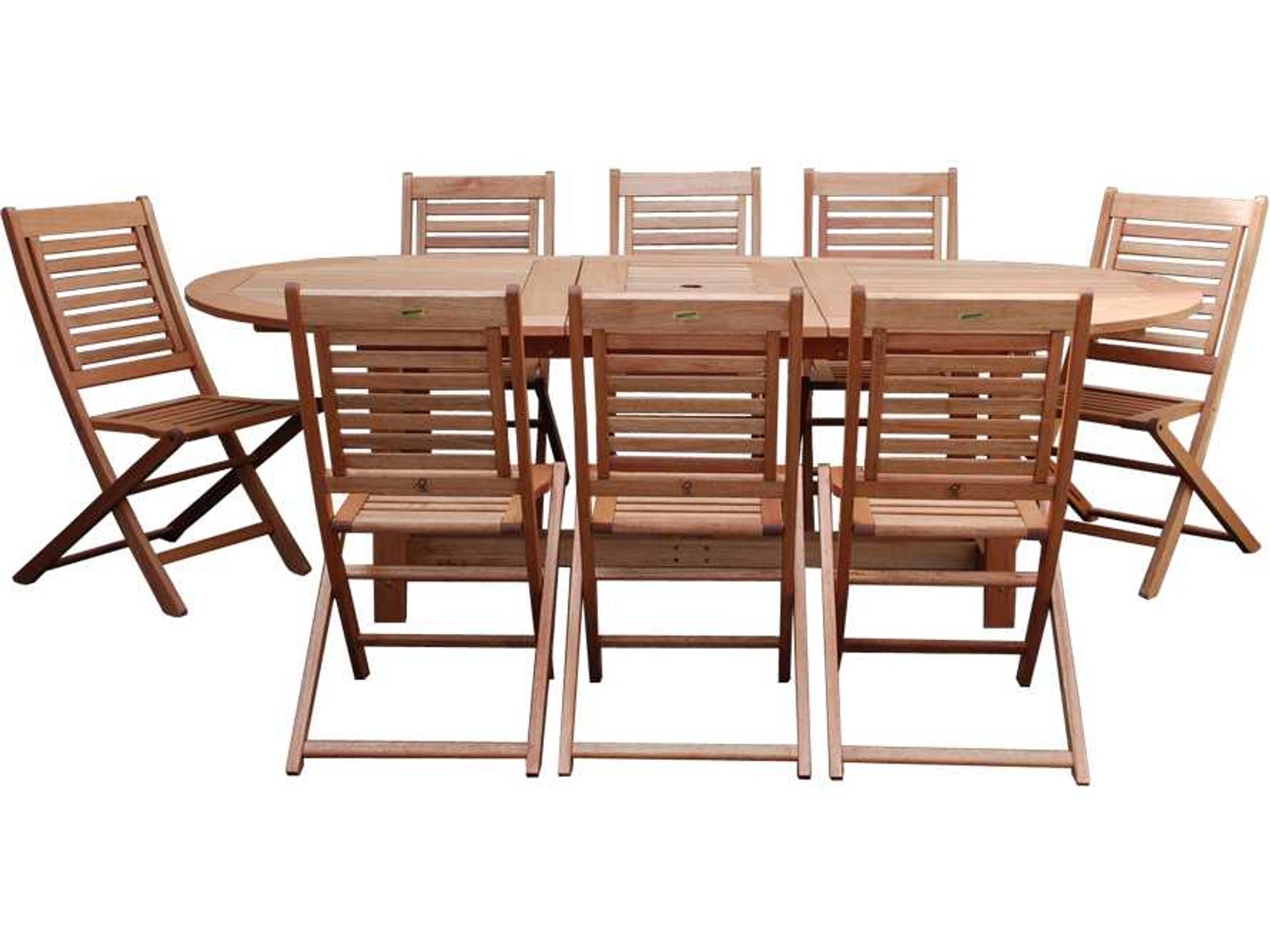Amazonia Eucalyptus Grand Oval Extendable Milano Outdoor Dining Set