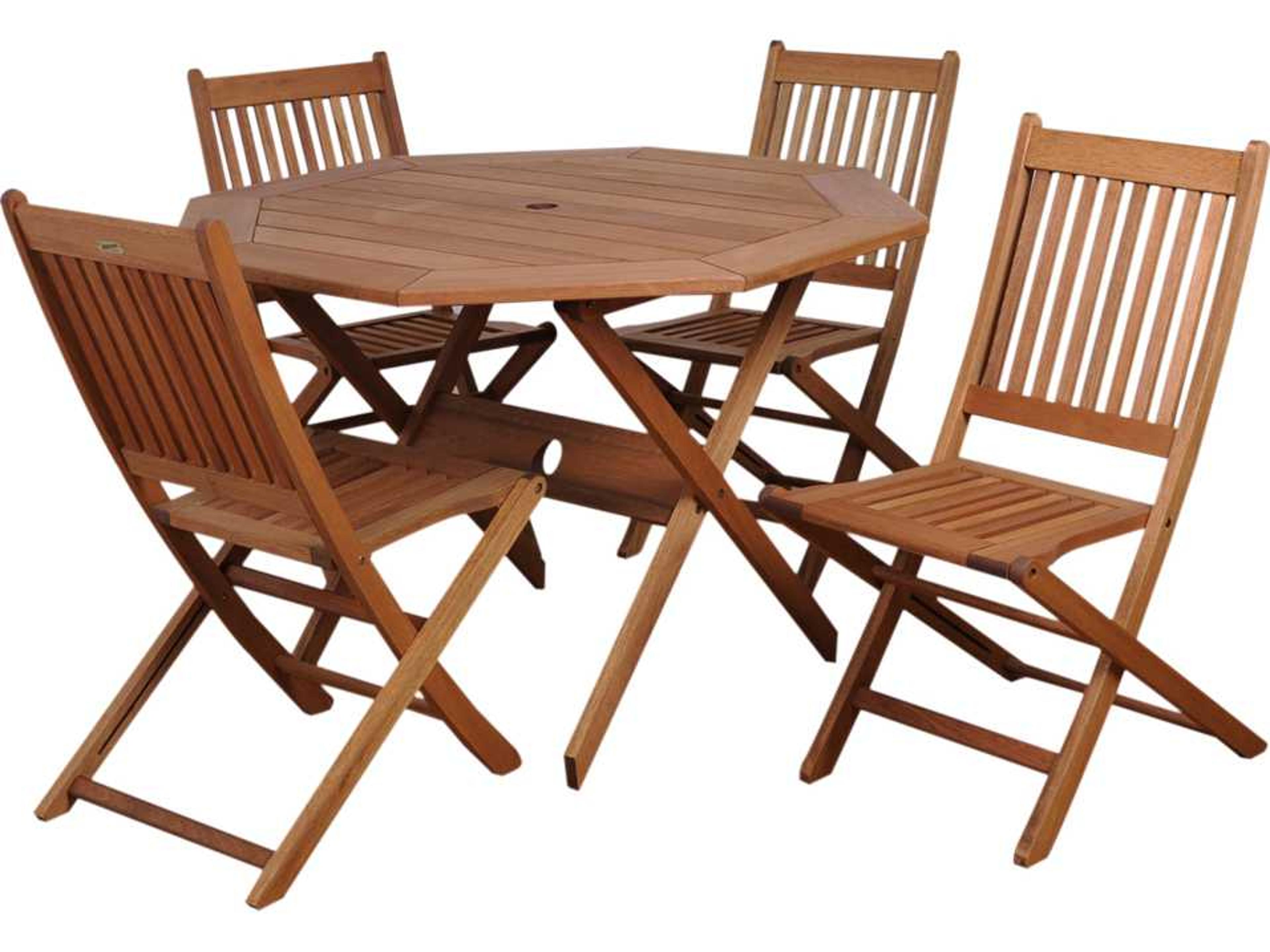 Amazonia Eucalyptus Octagonal Five Piece Milano Patio Dining Set