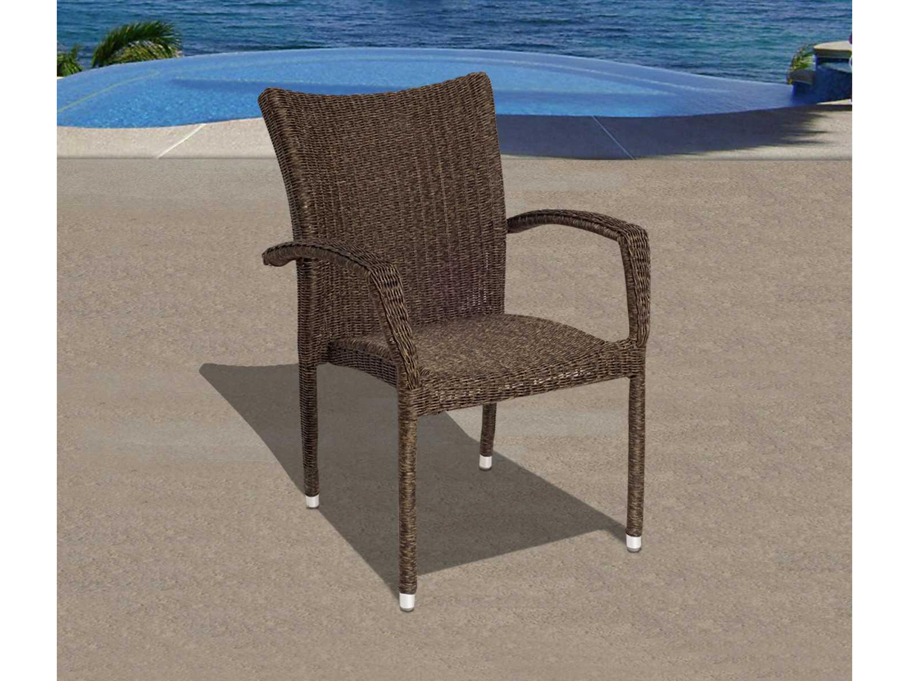 International Home Miami Amazonia Eucalyptus & Wicker Nine Piece Extendable Oval Renaissance Patio Dining Set