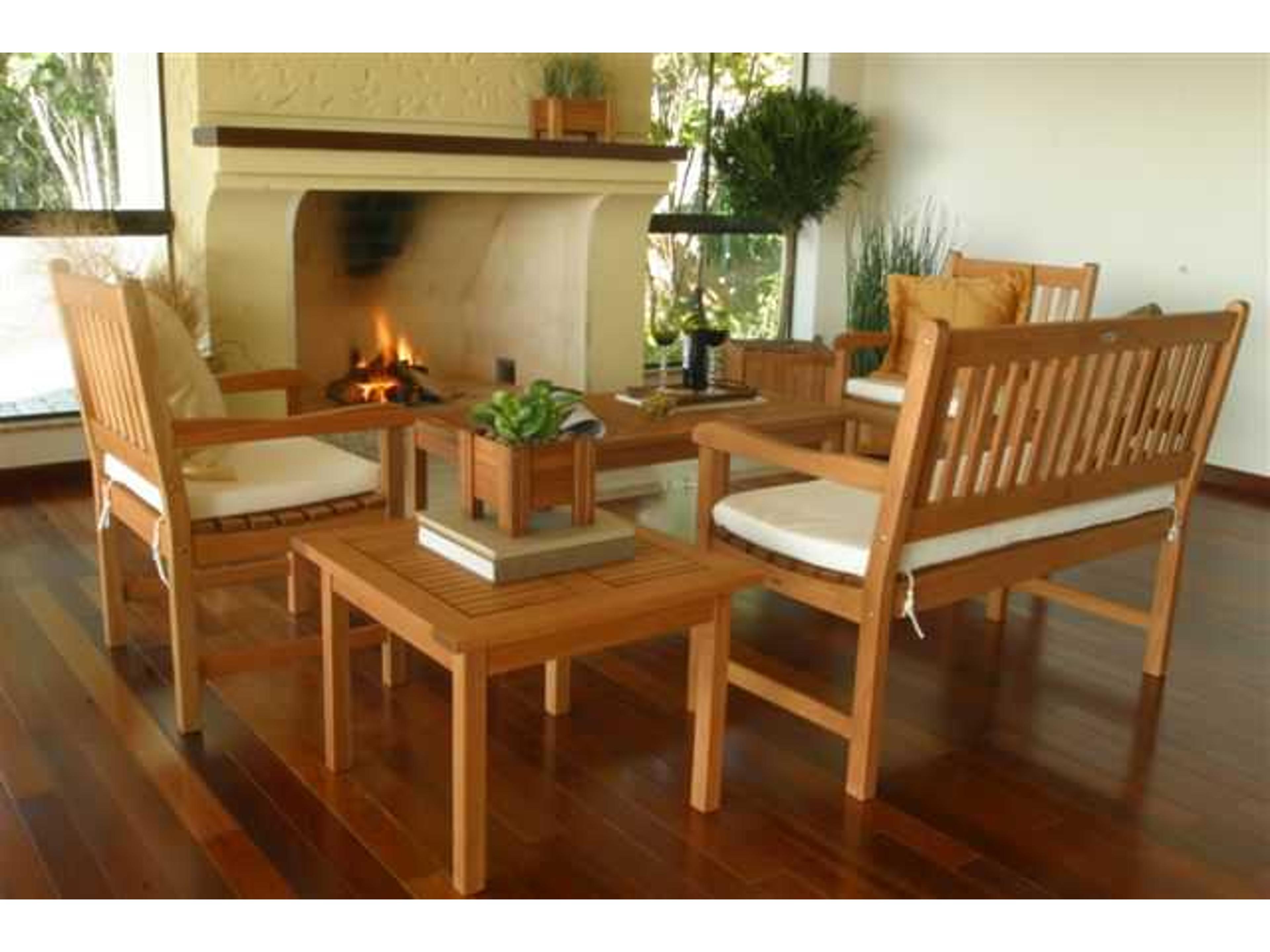 Amazonia Eucalyptus Five Piece Milano Outdoor Patio Lounge Set