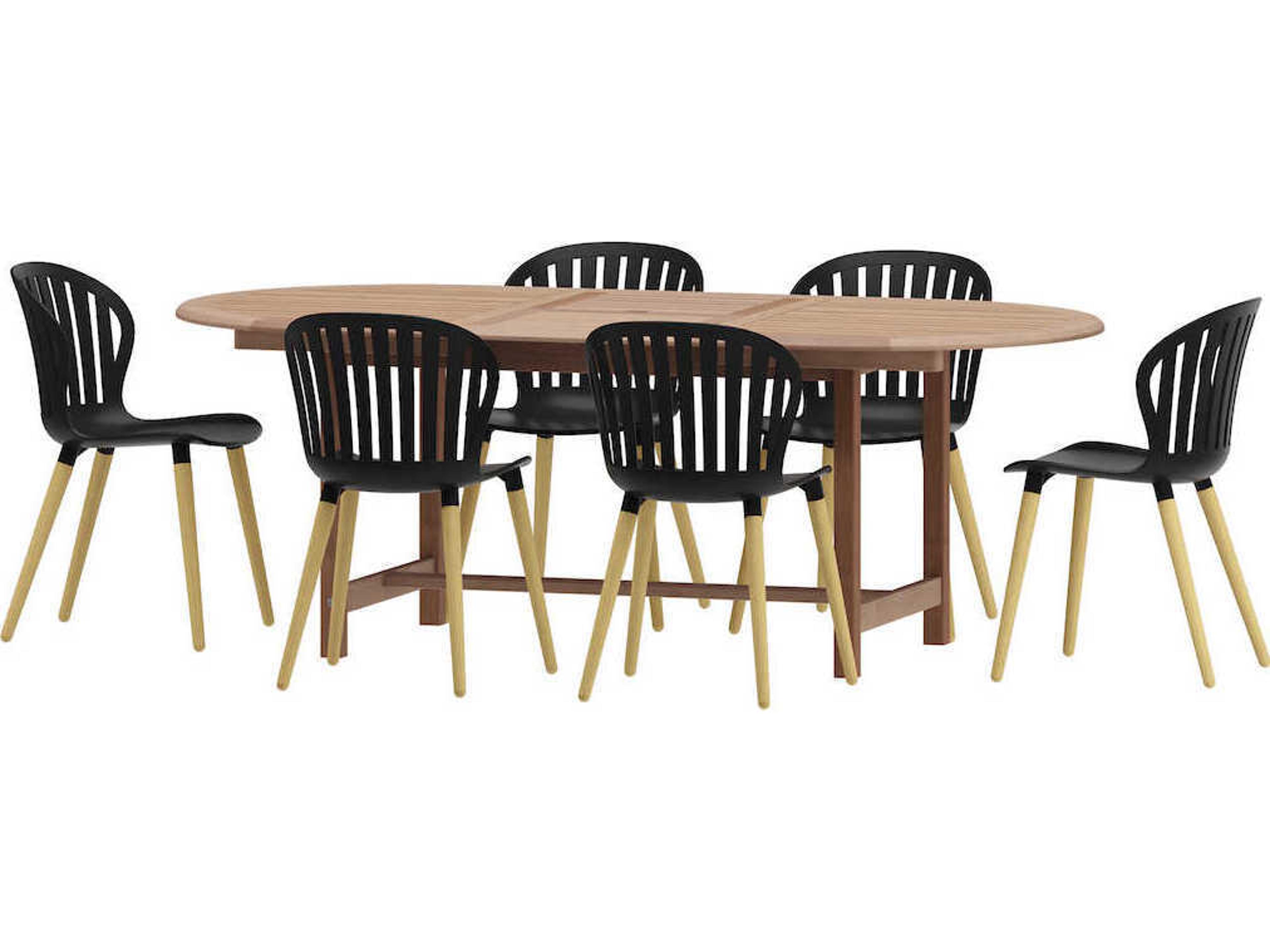 International Home Miami Amazonia Teak Outdoor Patio Dining Set