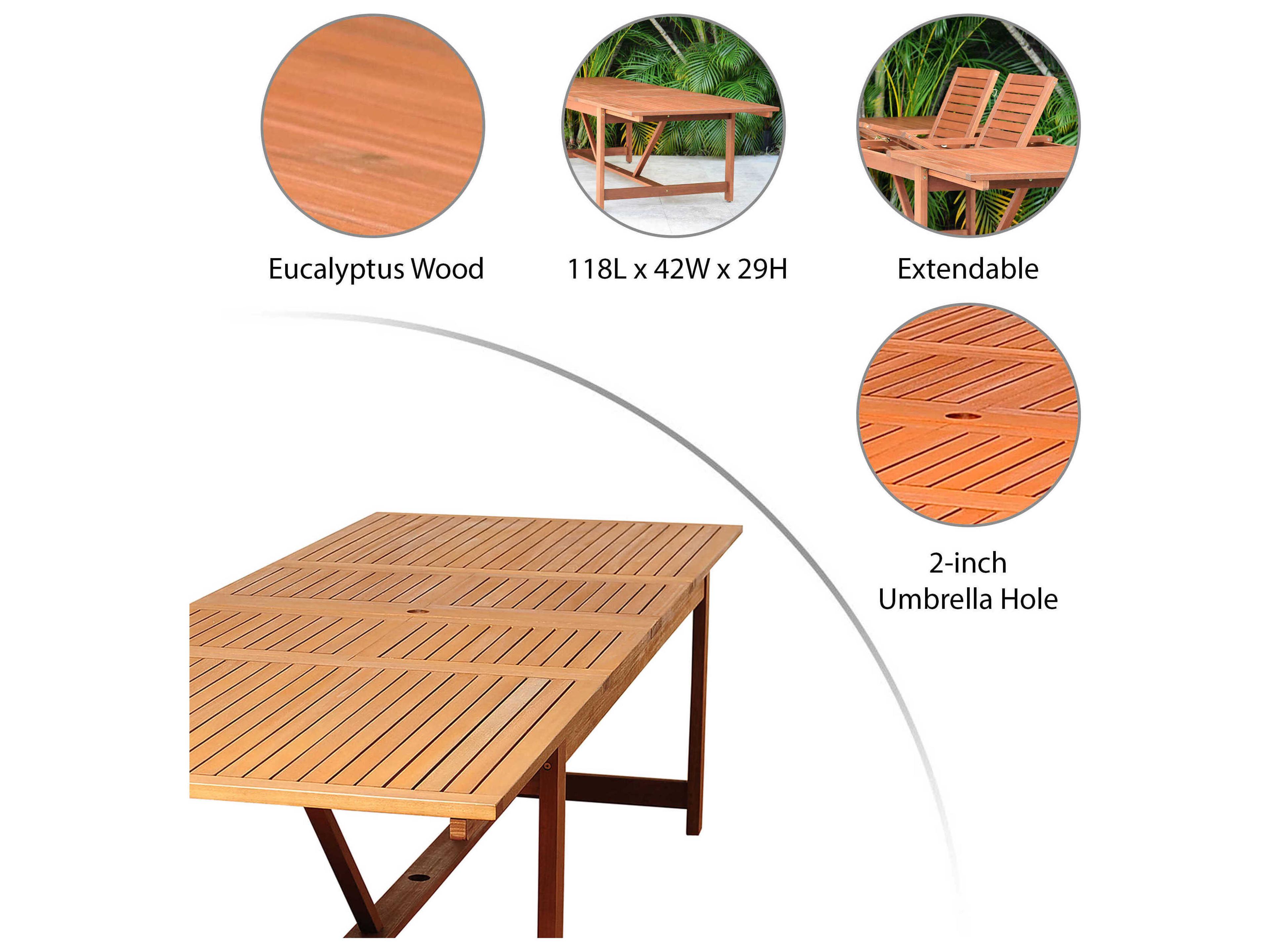 International Home Miami Amazonia Wood Outdoor Dining Set