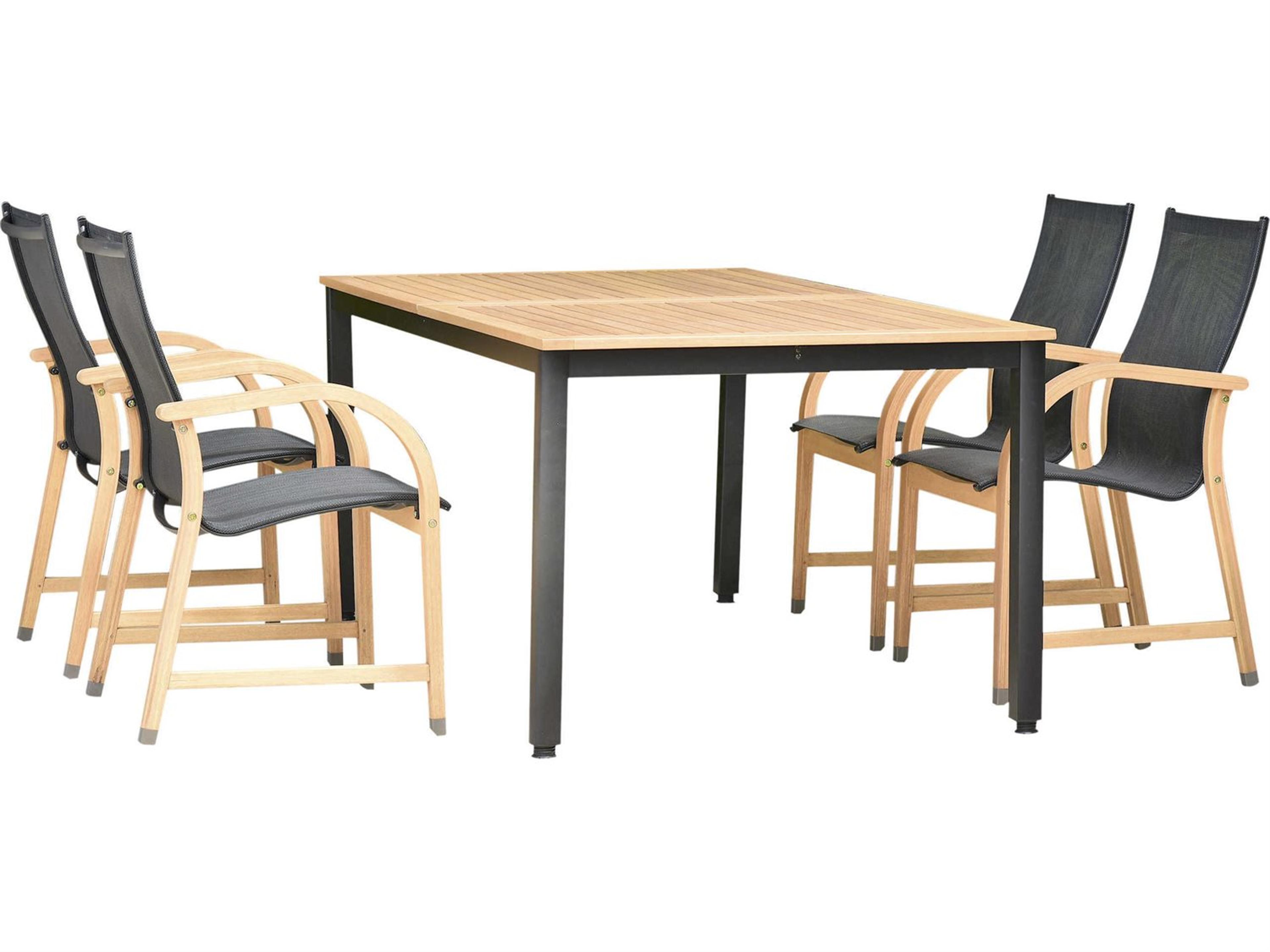 International Home Miami Amazonia Maria 4 Piece Extendable Rectangular Wood Outdoor Dining Set