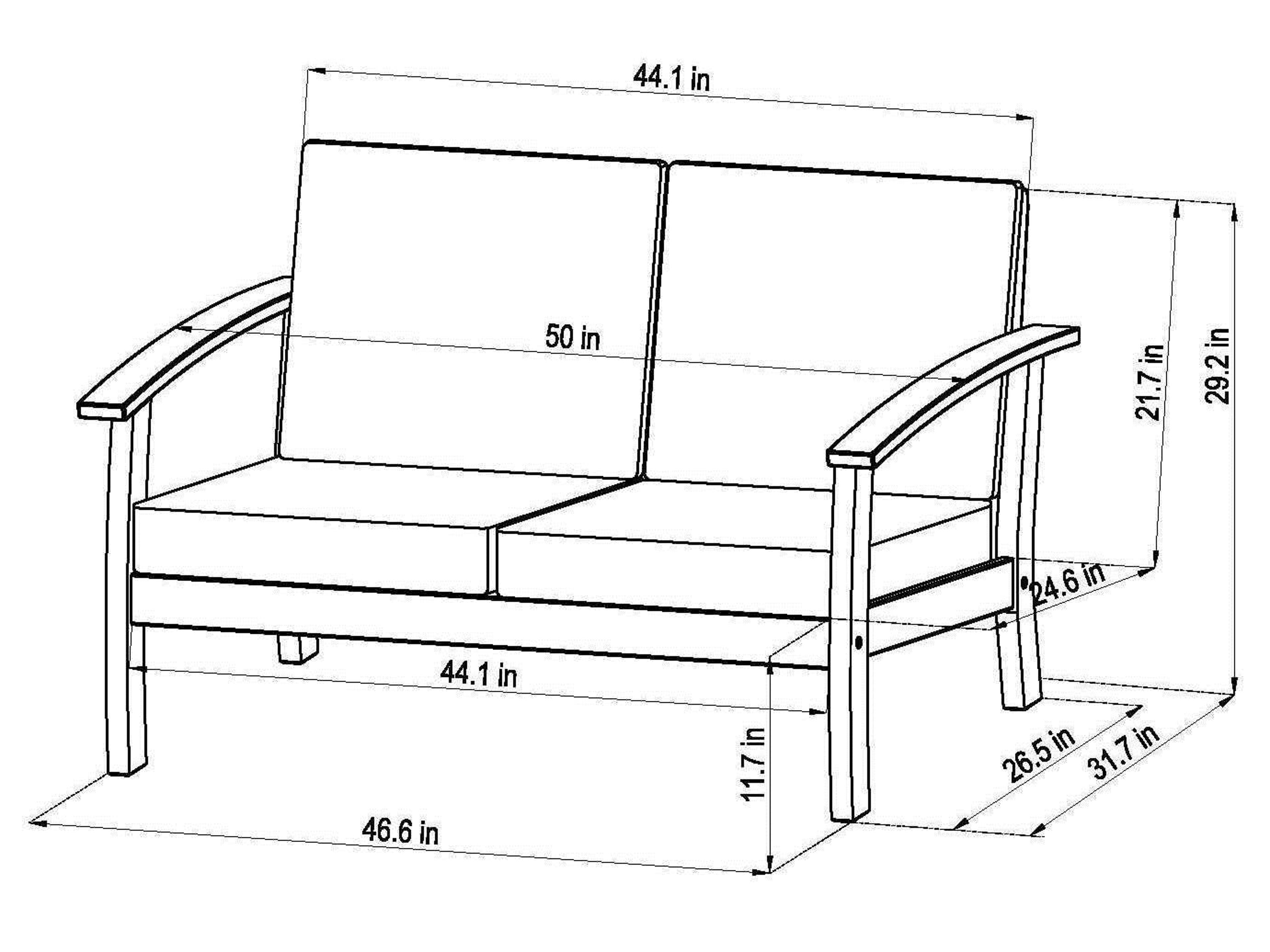 International Home Miami Amazonia Burano 4 Piece Wood Cushion Outdoor Lounge Set