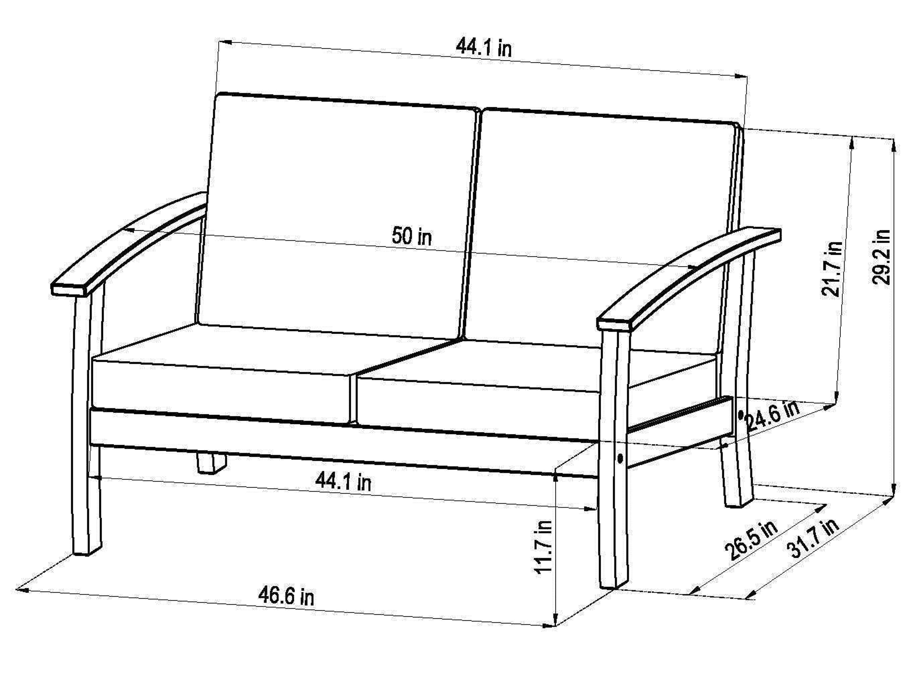 International Home Miami Amazonia Burano 4 Piece Wood Cushion Conversation Set