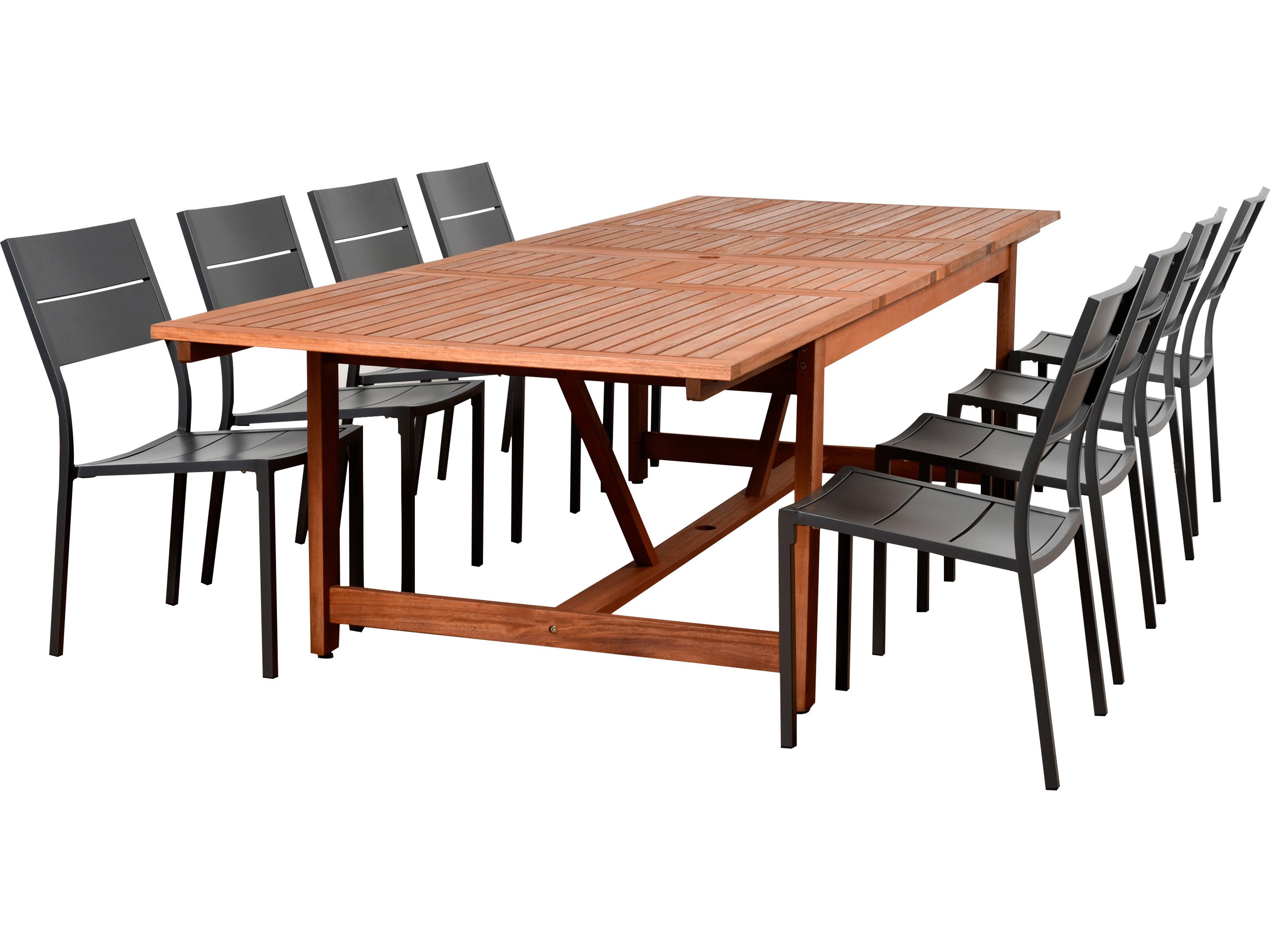 International Home Miami Amazonia Koningsdam 9 Piece Rectangular Outdoor Dining Set
