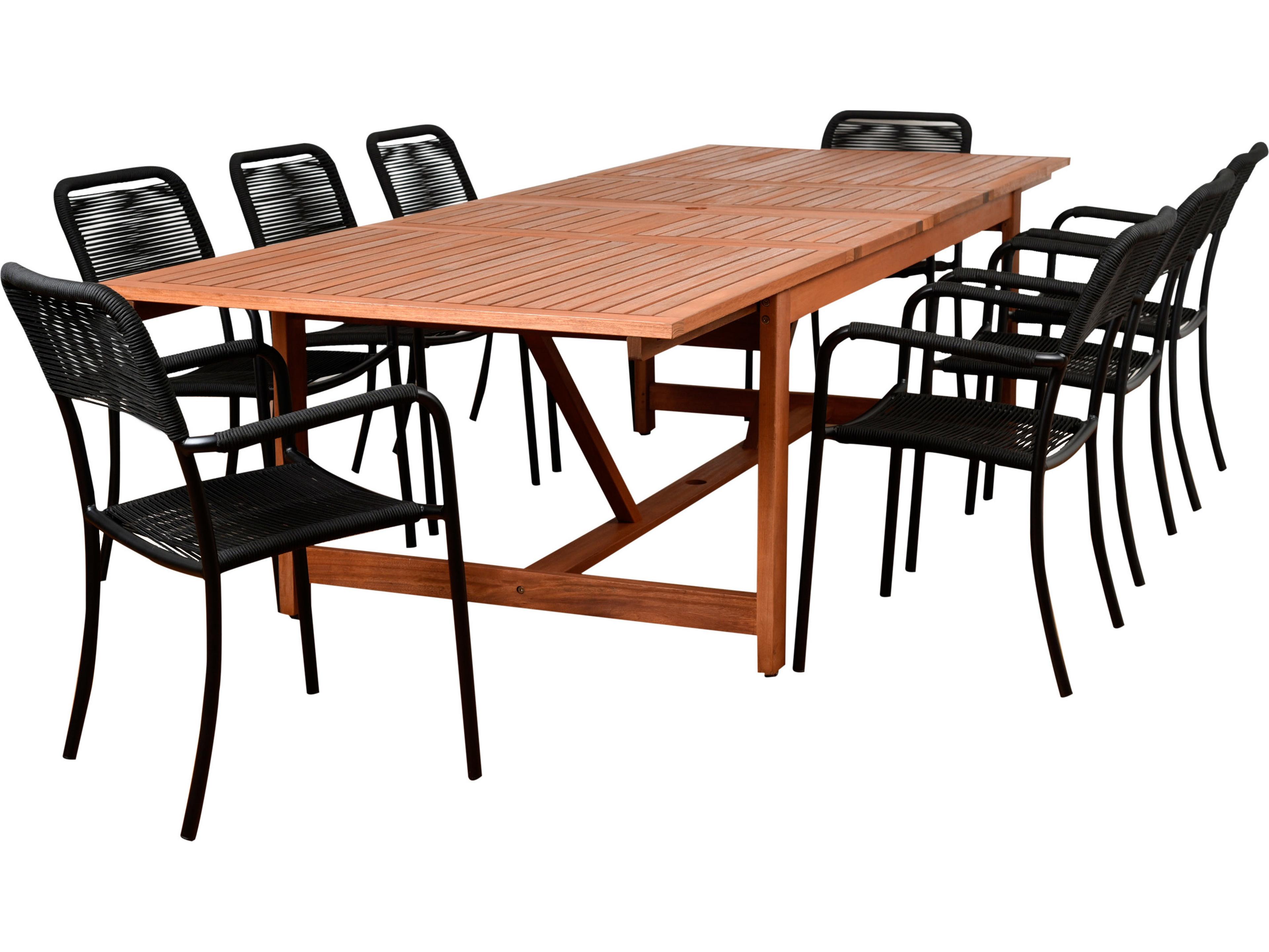 International Home Miami Amazonia Oosterdam 9 Piece Rectangular Outdoor Patio Dining Set