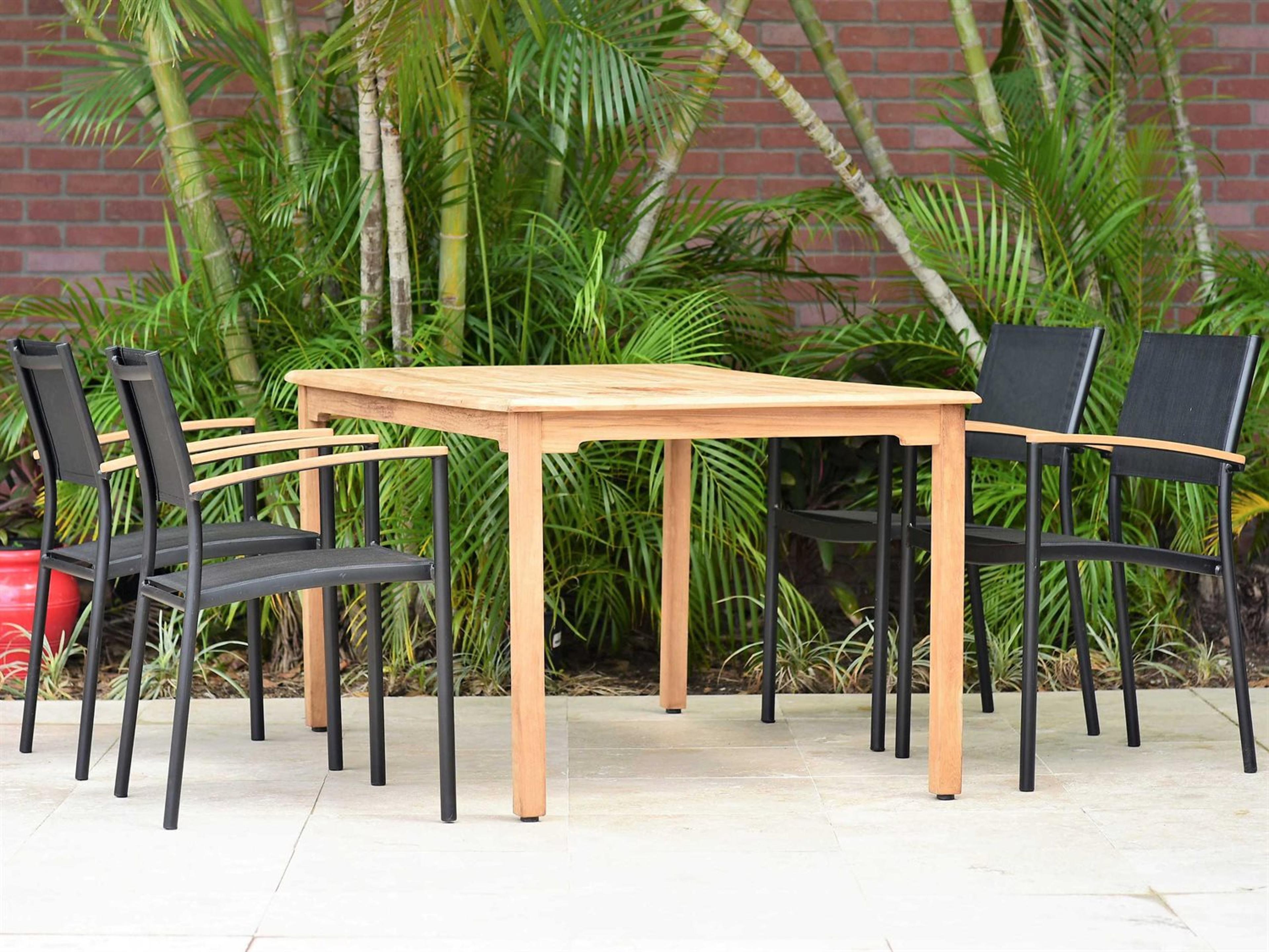 Amazonia Fontana 5 Piece Rectangular Wood Outdoor Patio Dining Set