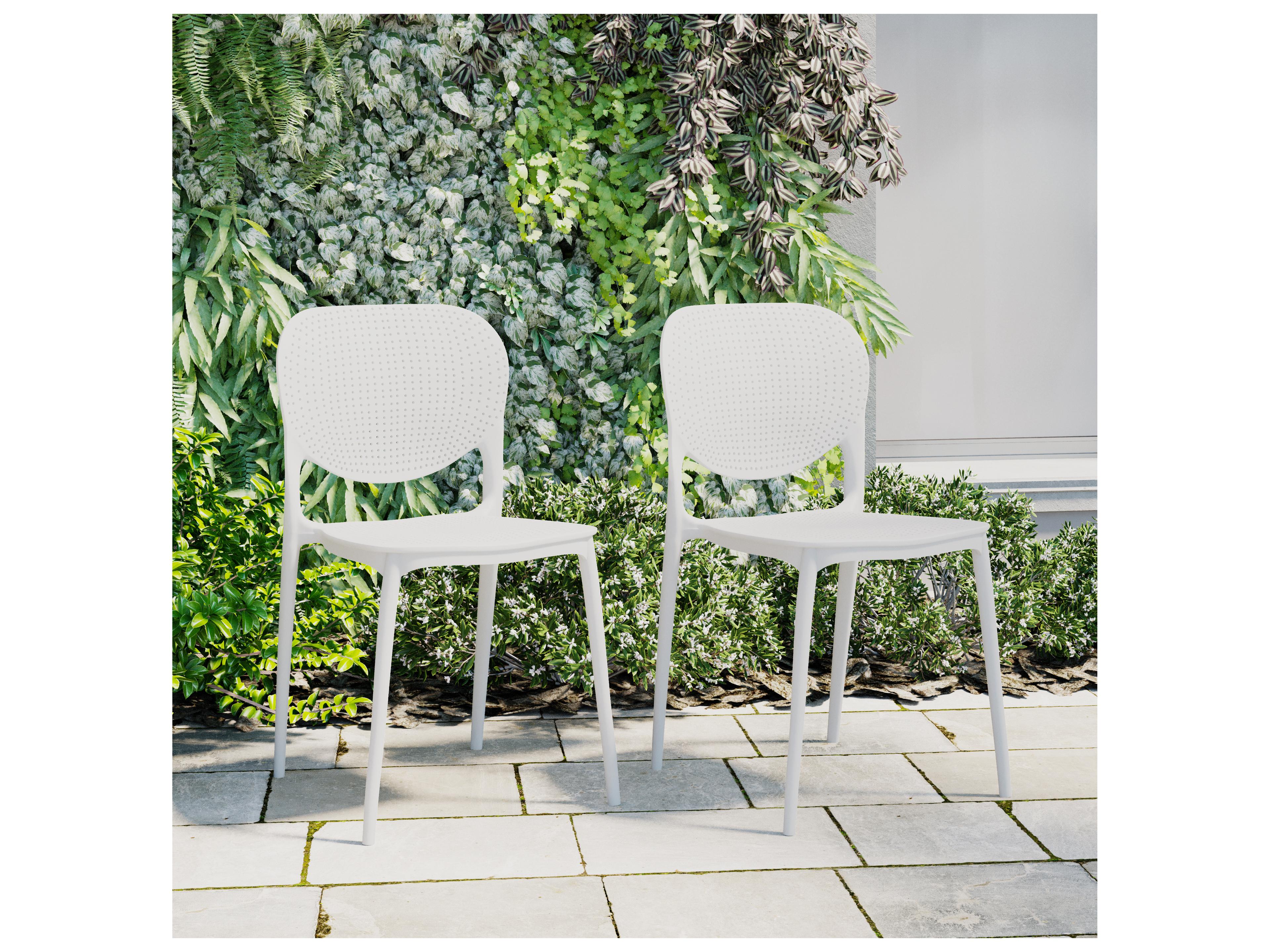 International Home Miami Amazonia Isa White Resin Armchair Set of 2