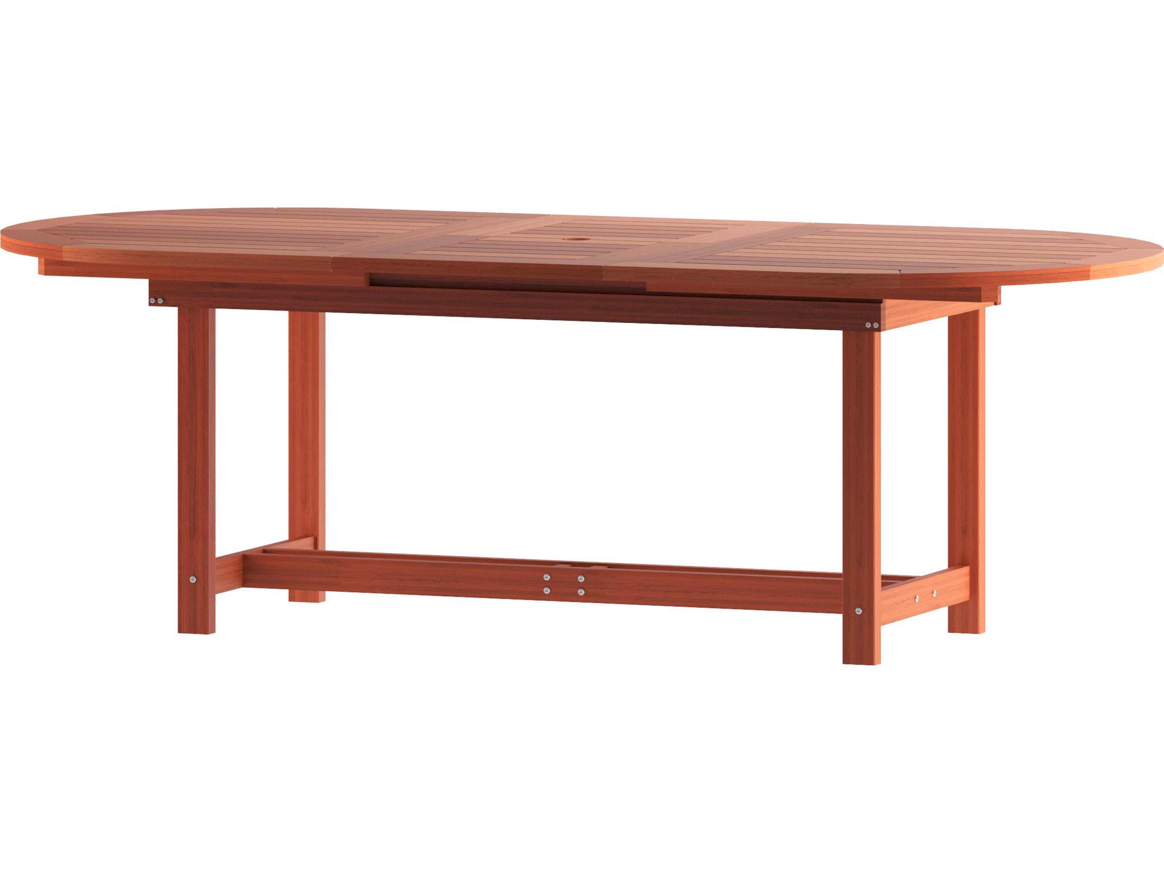 International Home Miami Amazonia Hungaroring Eucalyptus 9 Piece Outdoor Oval Extendable Dining Set with White Plastic Chairs