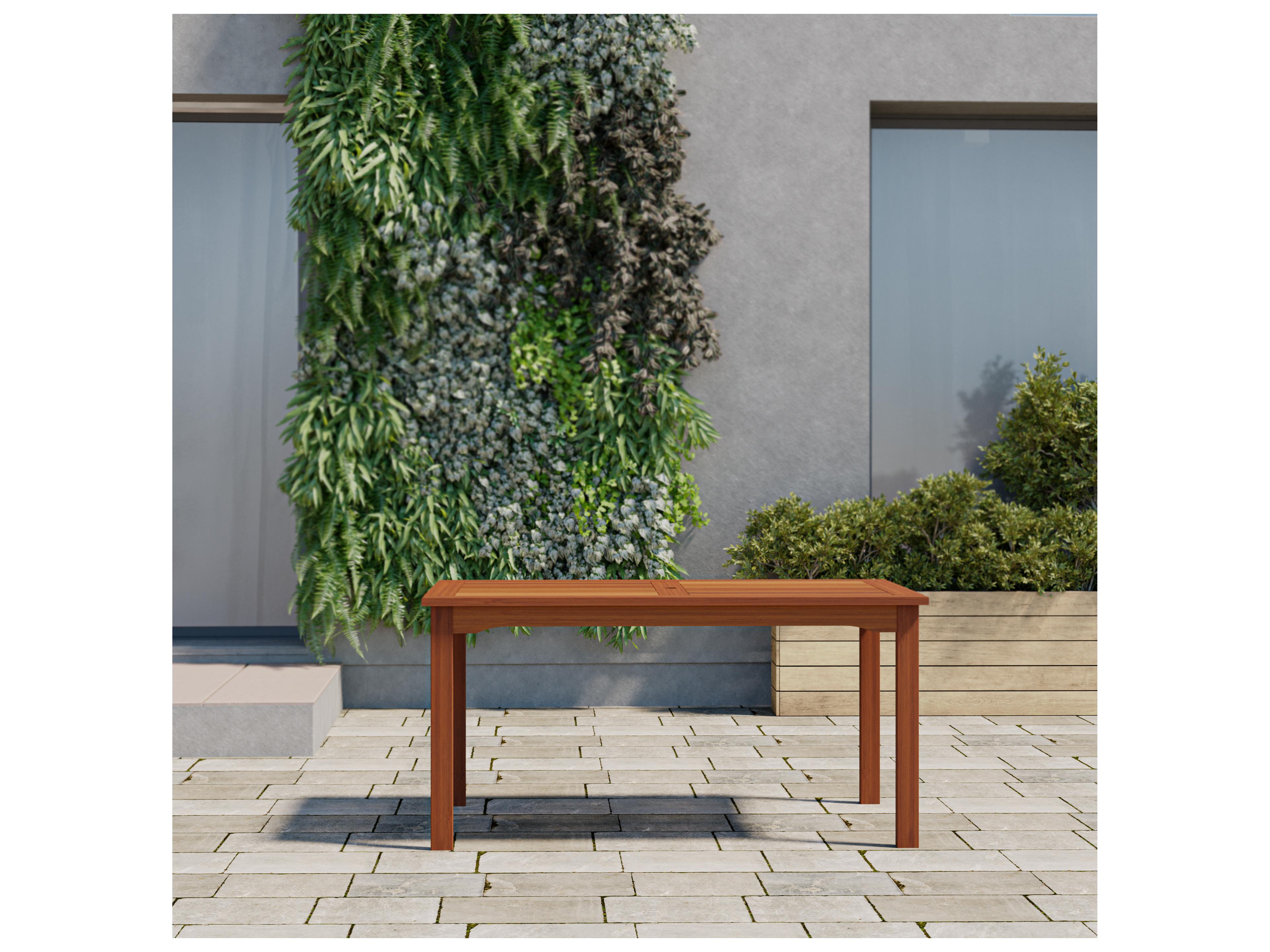 International Home Miami Amazonia Zandvoort Eucalyptus 5 Piece Outdoor Rectangular dining set with Grey Armchairs