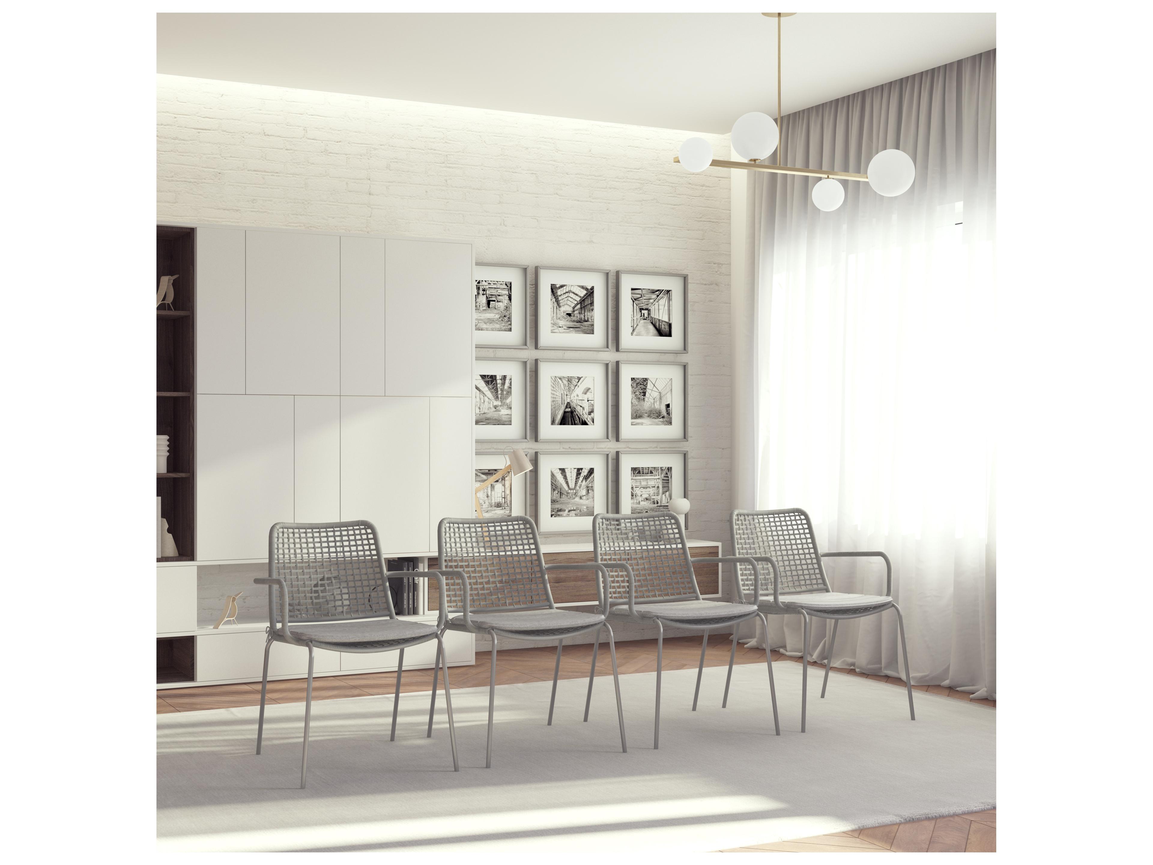 International Home Miami Amazonia Oberon Gray Resin Side chair Set of 4