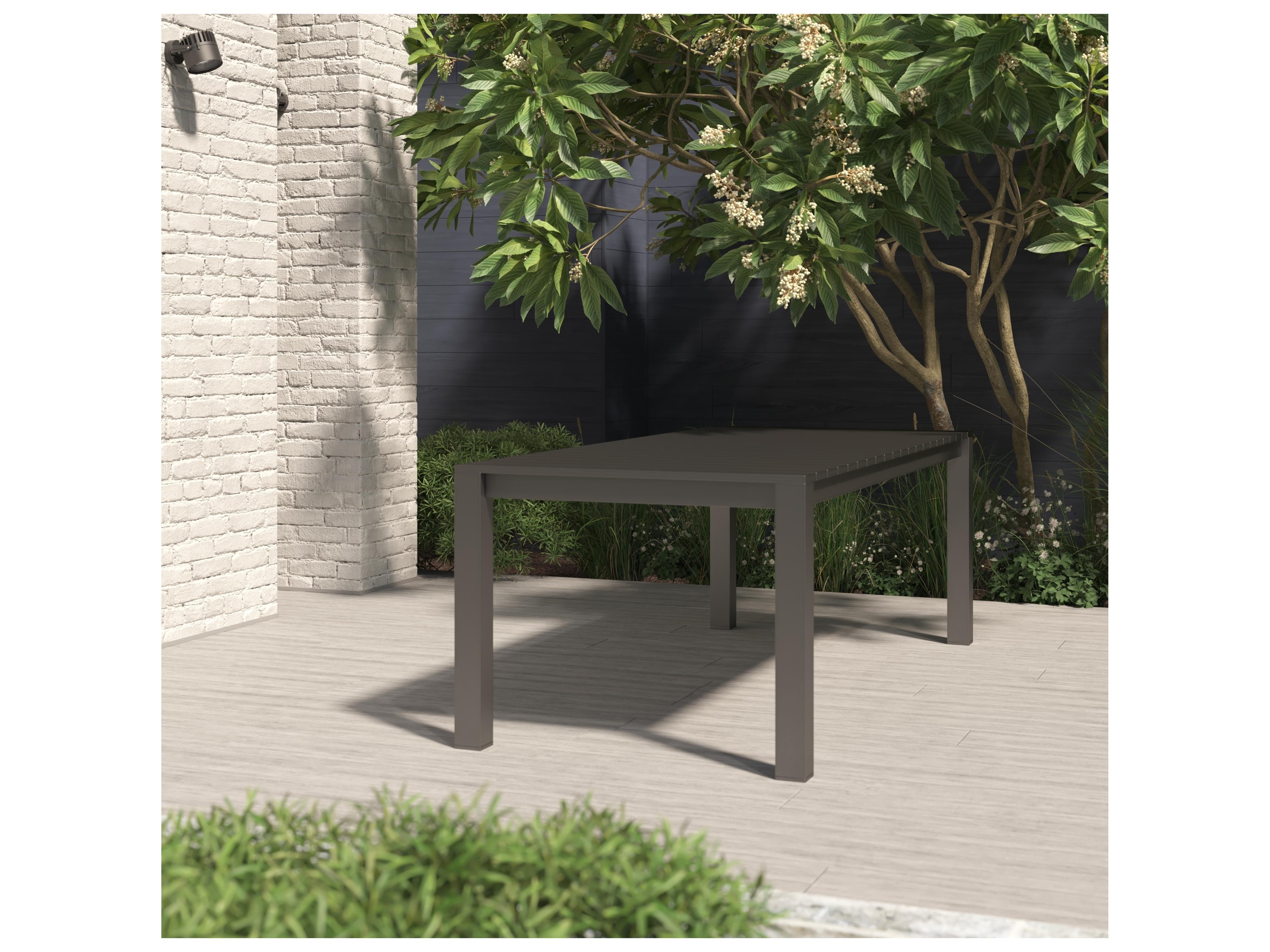 International Home Miami Amazonia Saudi Eucalyptus 9 Piece Outdoor Dining Set with Black Aluminum Chairs