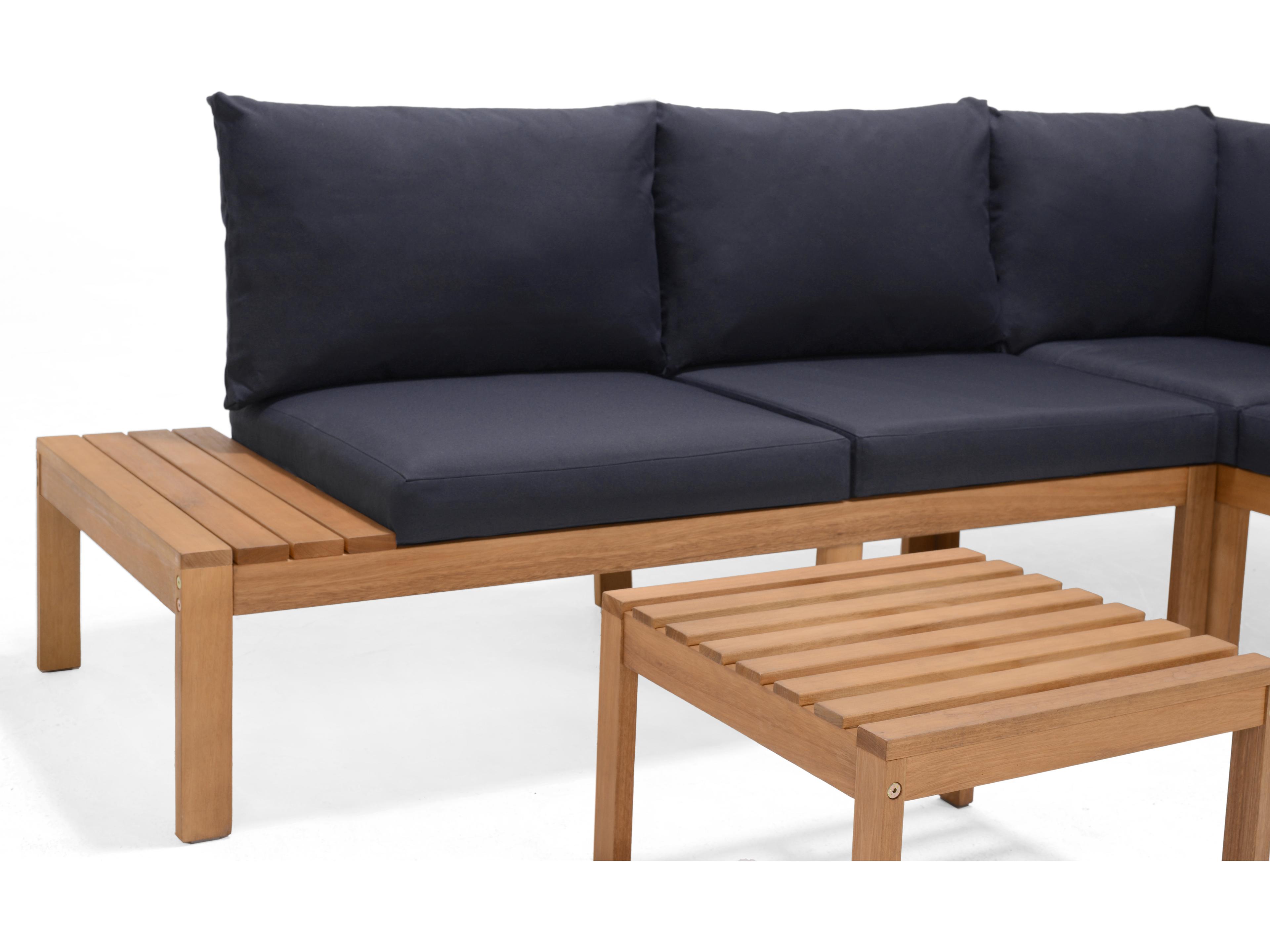 International Home Miami Amazonia Teak Finish Montecarlo 3-Piece Deep Seat Conversation Set With Cushions