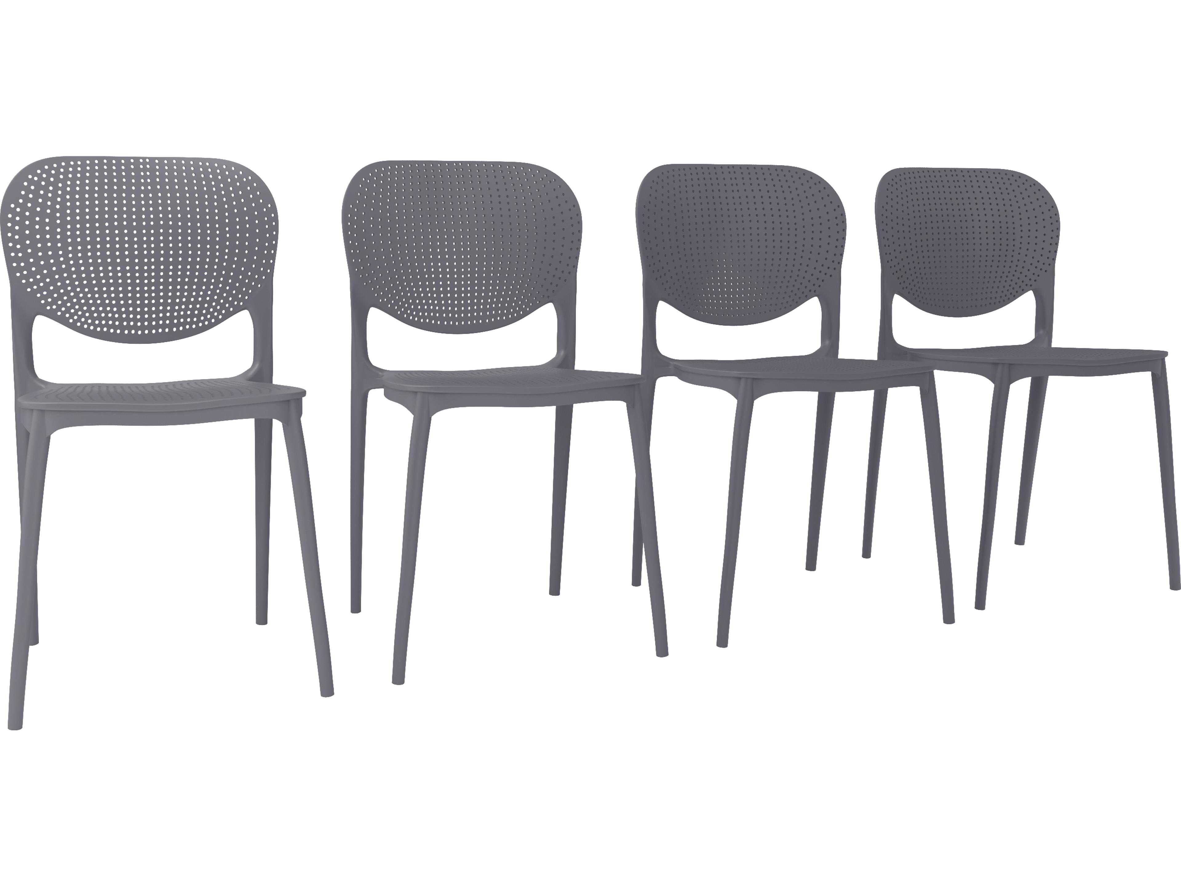 International Home Miami Amazonia Americas Teak 7 Piece Outdoor Rectangular dining set with Grey Plastic Armchairs