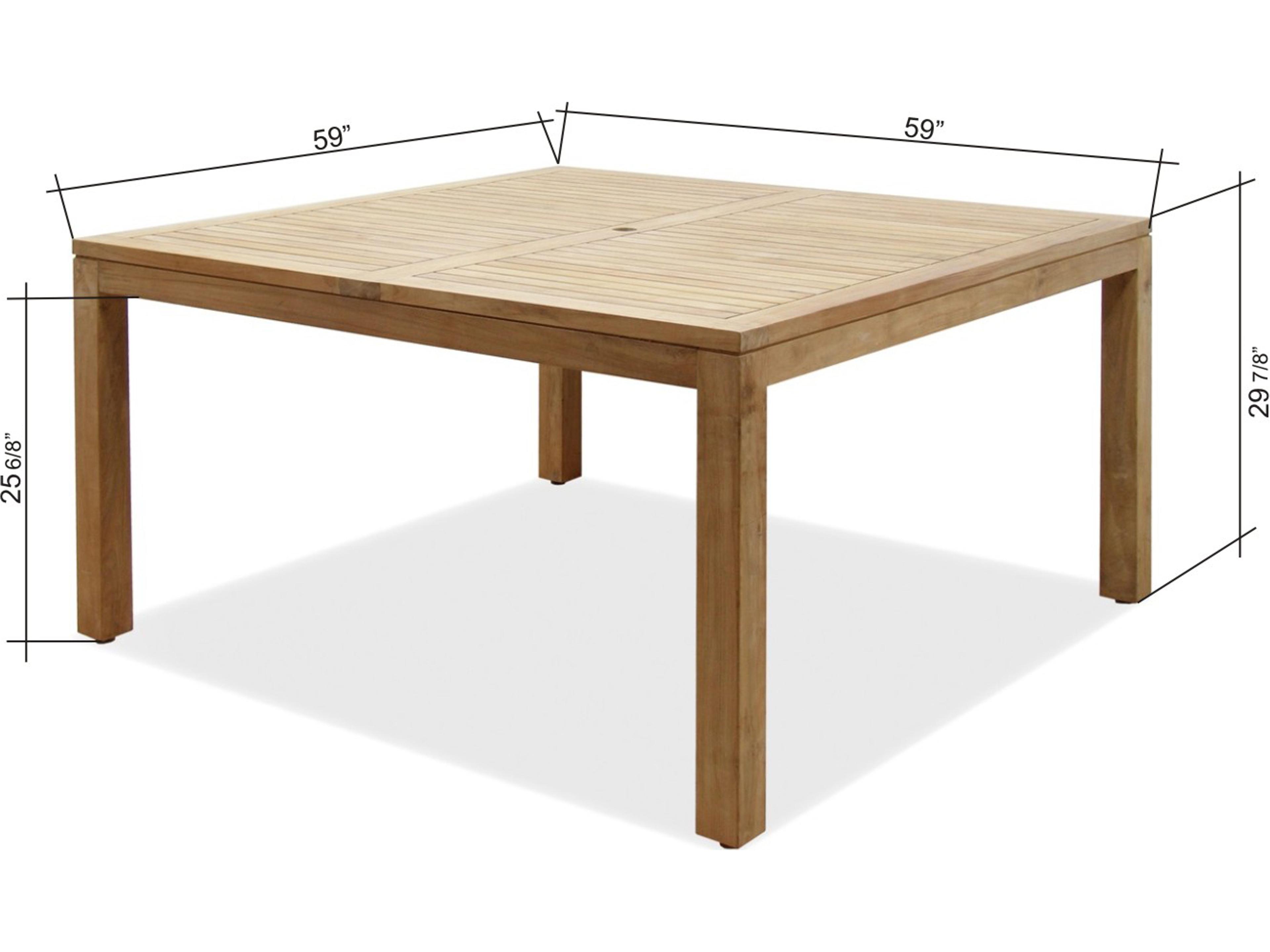 International Home Miami Amazonia Fangio Teak 9 Piece Outdoor Square Dining Set with 6 Grey Chairs