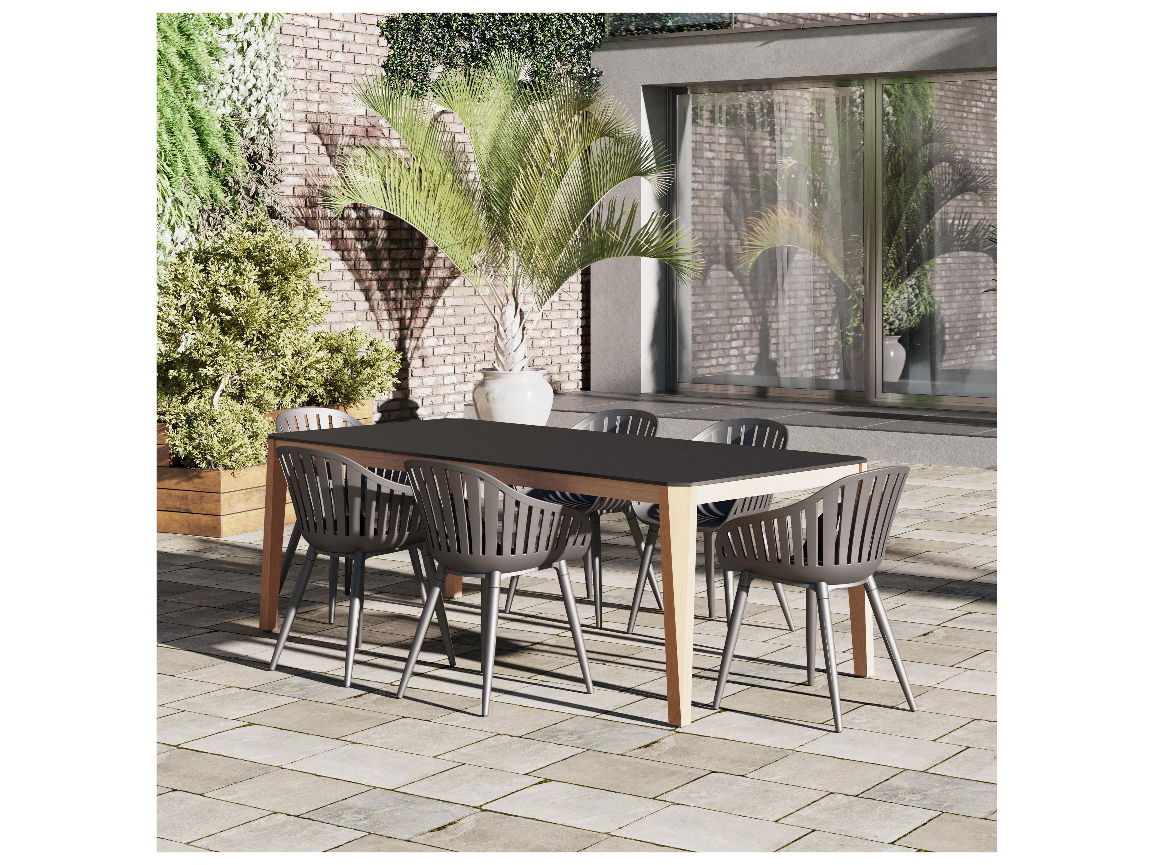 International Home Miami Amazonia Silverstone 215 inch Black 7 Person Outdoor Rectangular dining set
