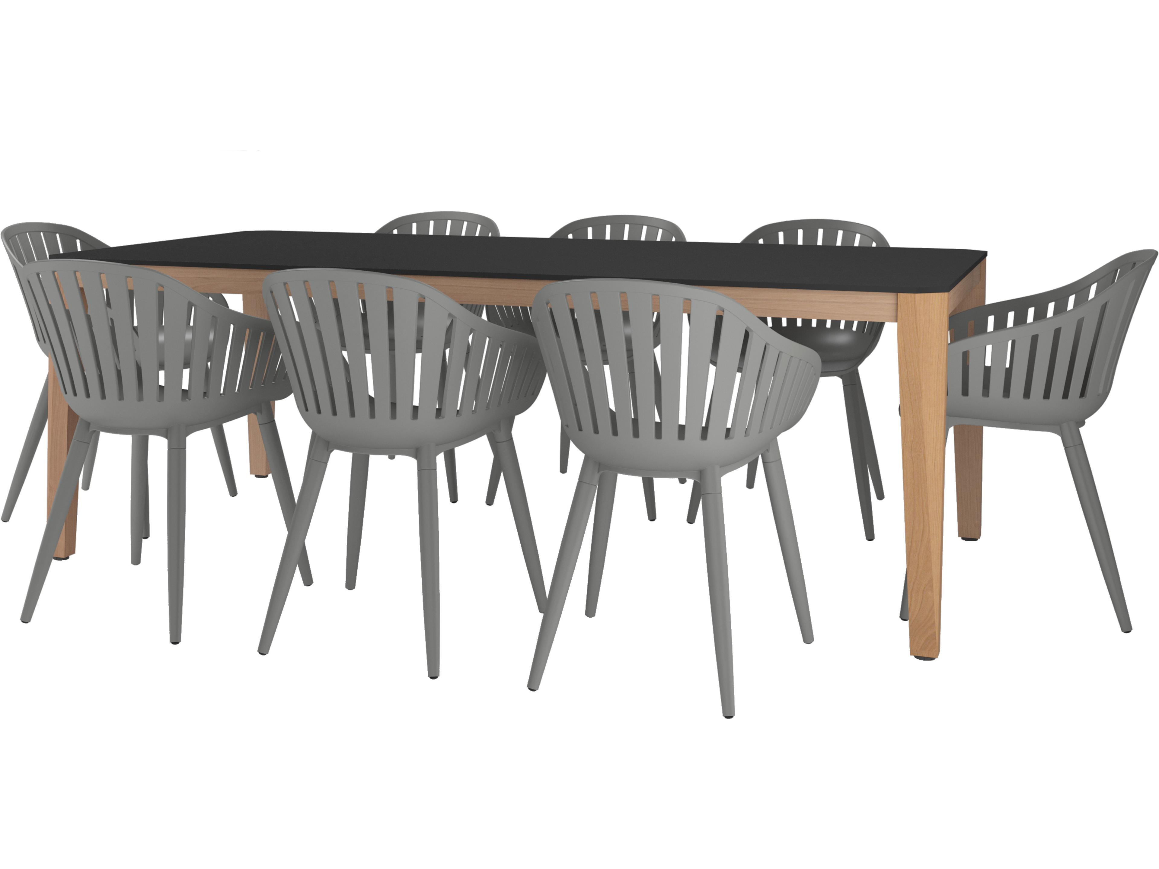 Amazonia Catalunya 215 inch Black 7 Person Outdoor Rectangular dining Set