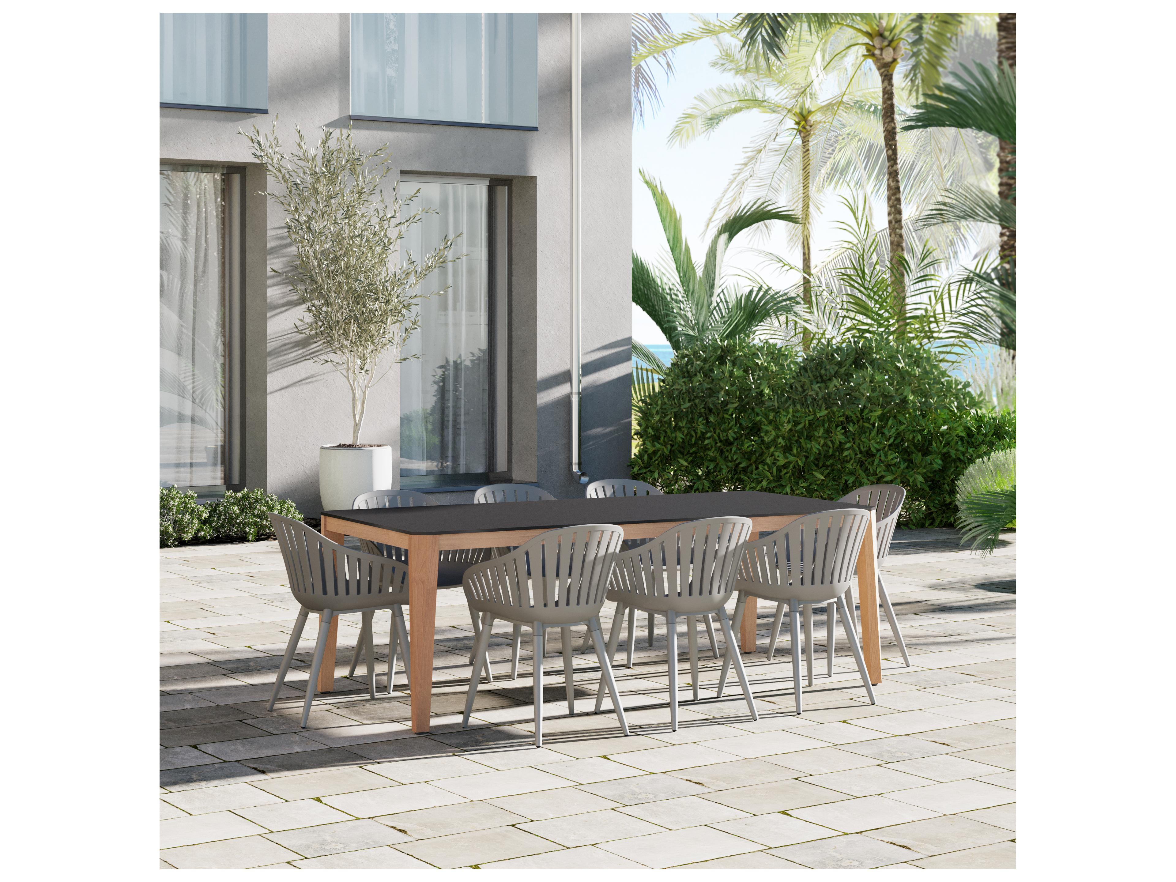 International Home Miami Amazonia Catalunya 215 inch Black 7 Person Outdoor Rectangular dining Set