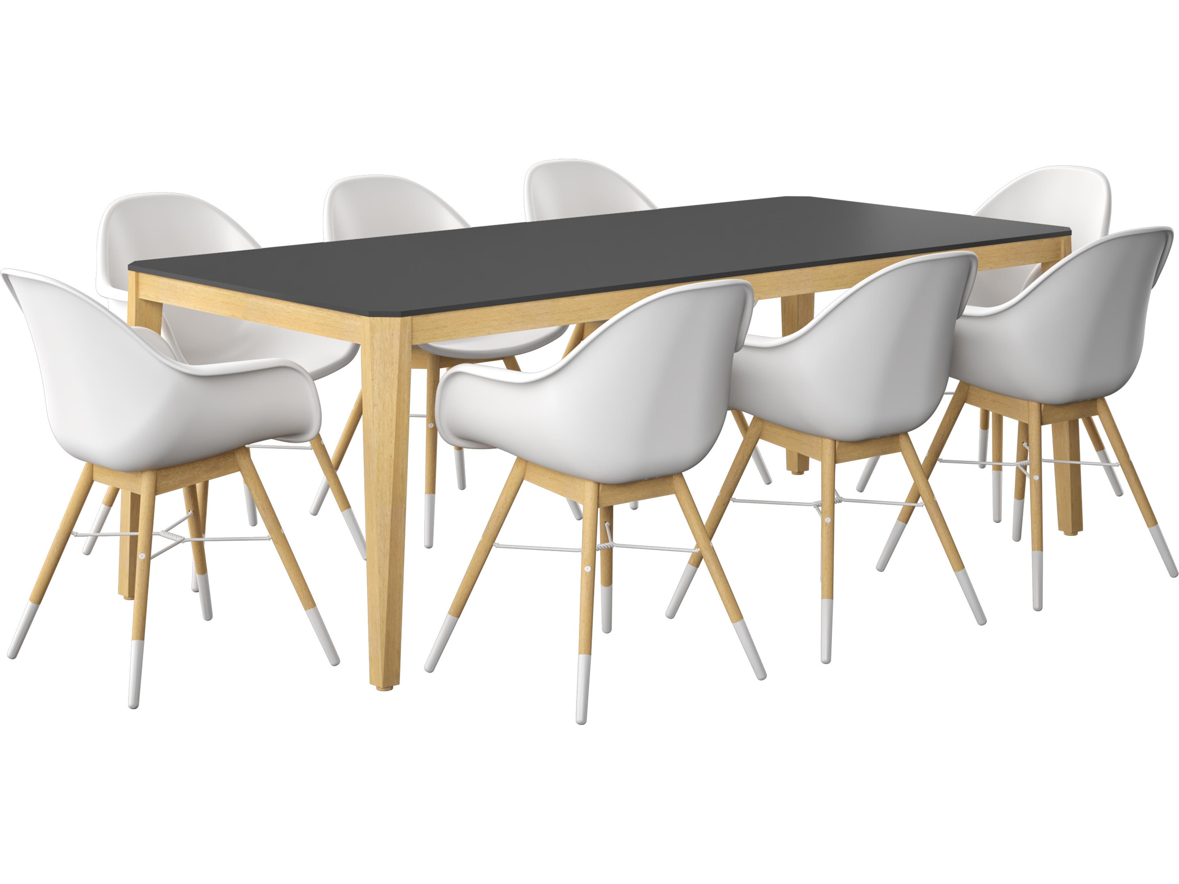 Amazonia Bahrain 215 inch Black 9 Person Outdoor Rectangular dining Set