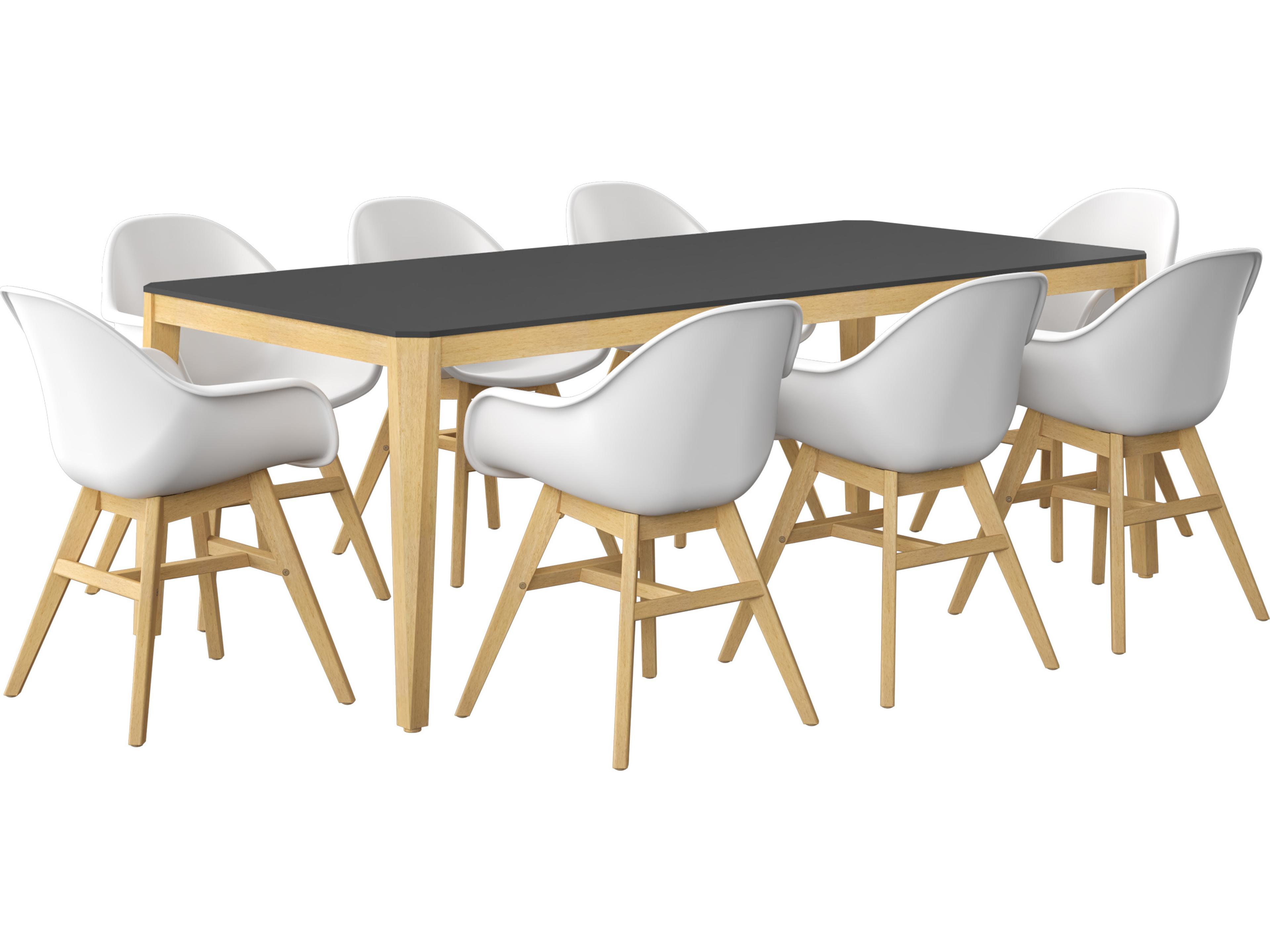 Amazonia Jeddah 215 inch Black 9 Person Outdoor Rectangular dining Set