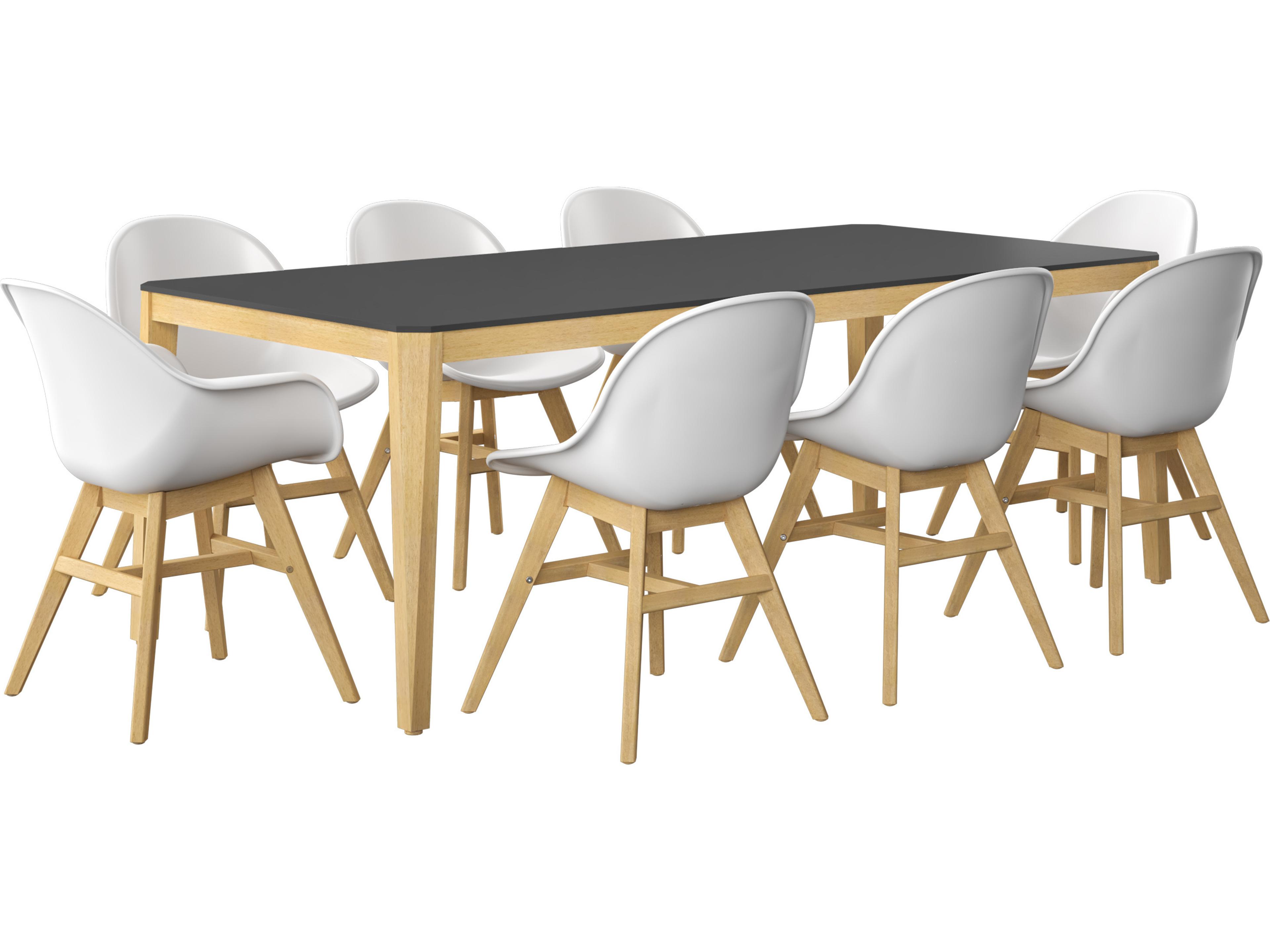 Amazonia Baku 215 inch Black 9 Person Outdoor Rectangular dining set