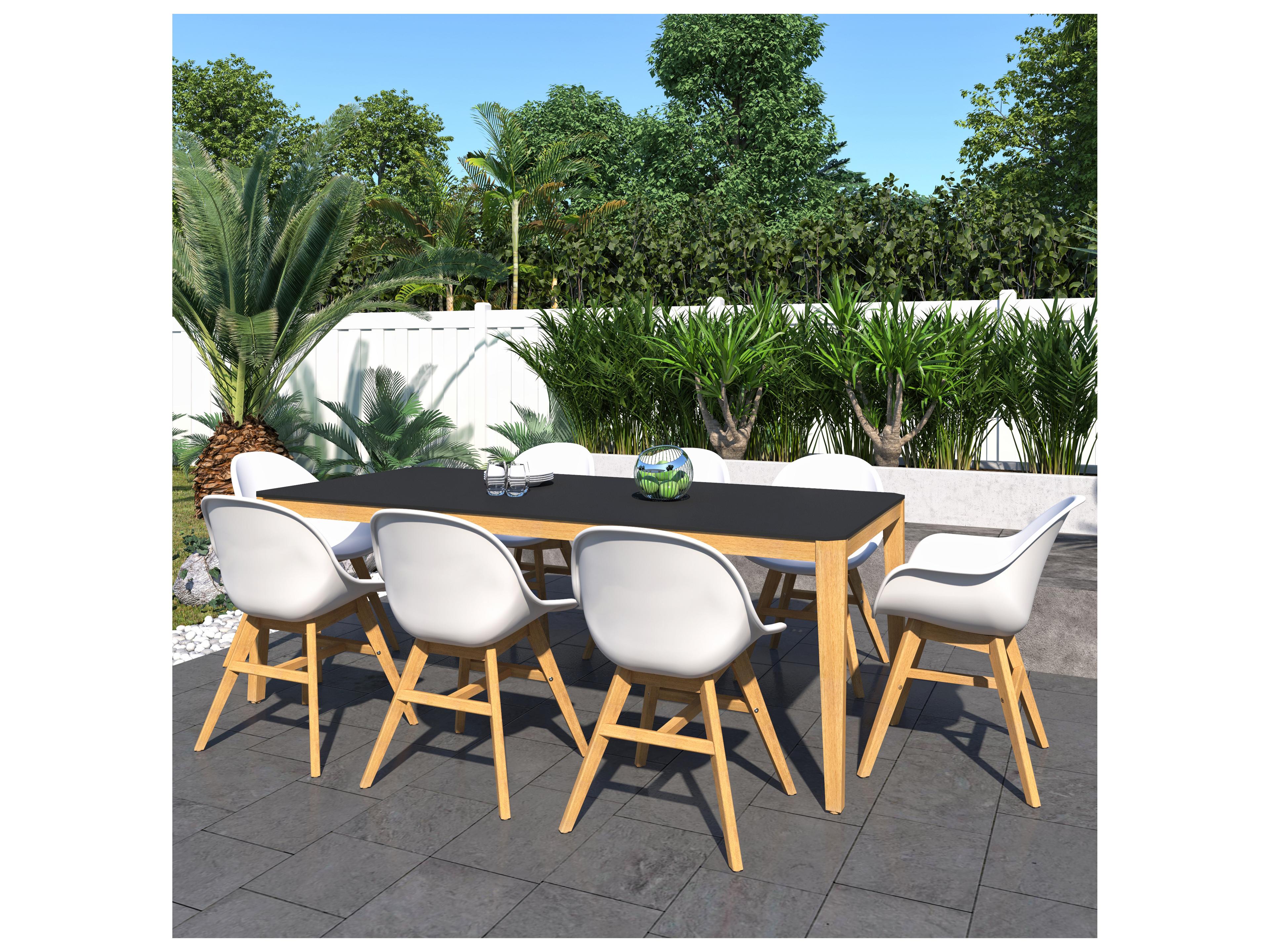International Home Miami Amazonia Baku 215 inch Black 9 Person Outdoor Rectangular dining set