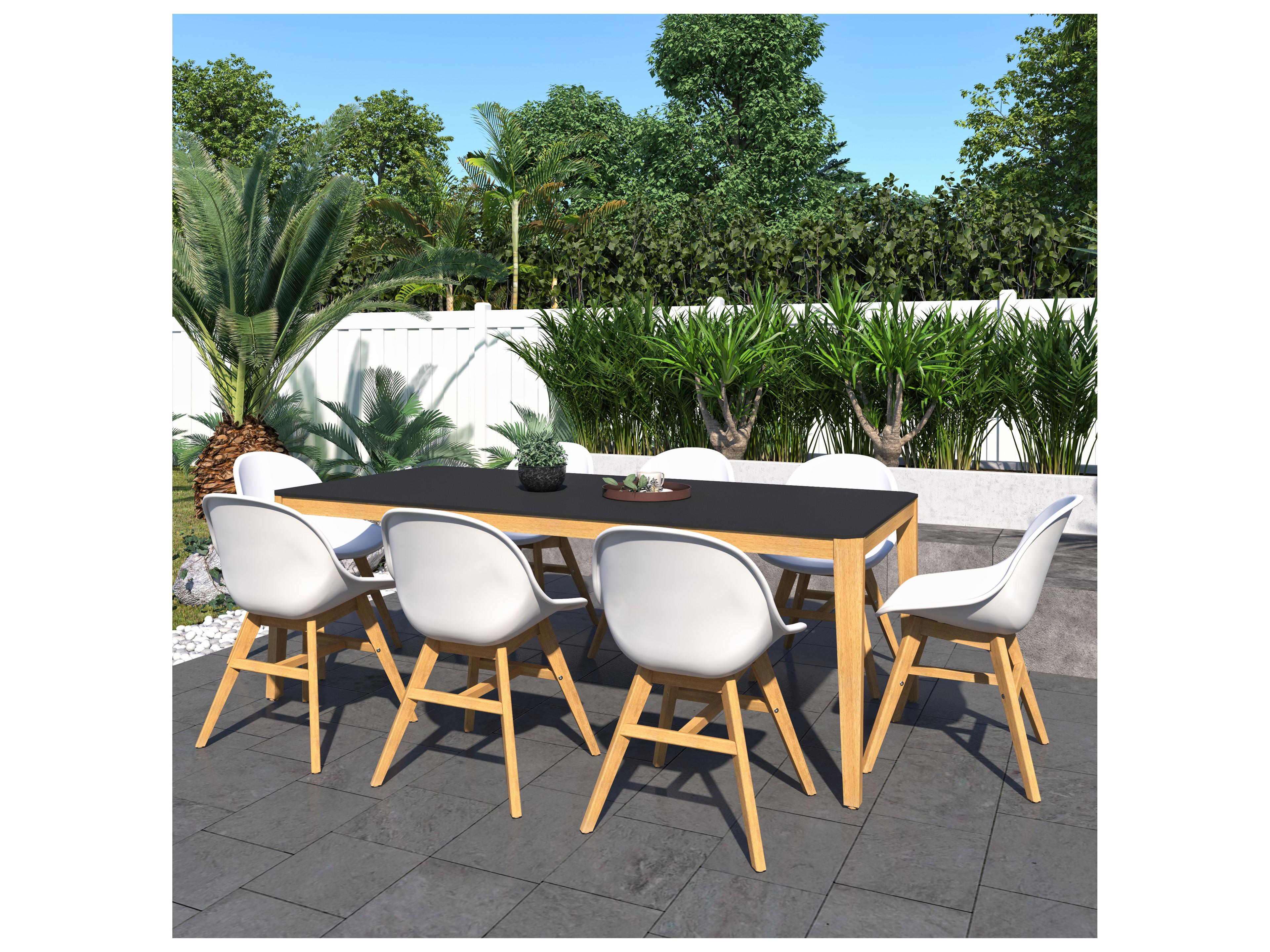 International Home Miami Amazonia Melbourne 215 inch Black 9 Person Outdoor Rectangular dining Set