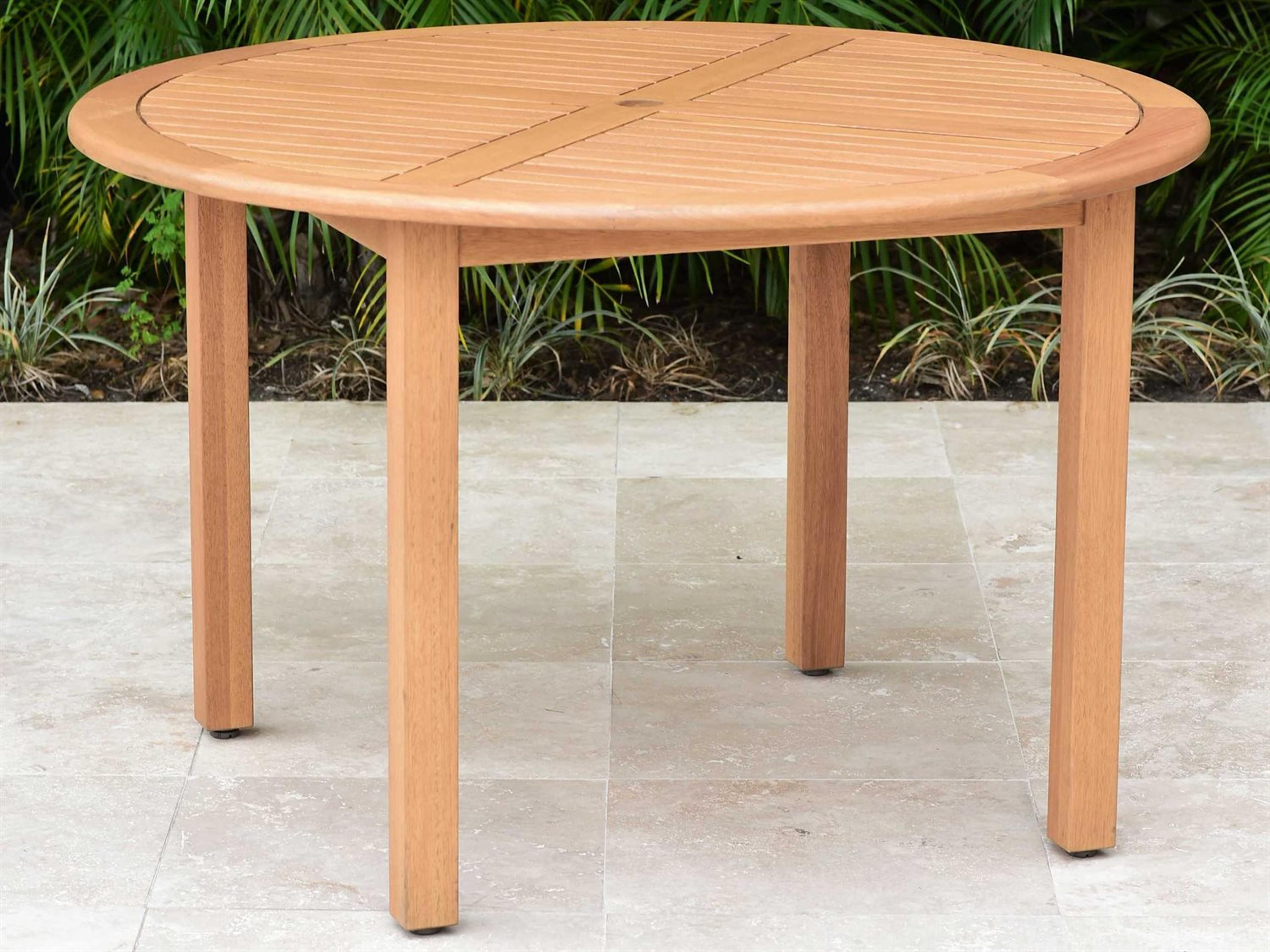 International Home Miami Amazonia Charlotte 5 Piece Round Wood Outdoor Patio Dining Set