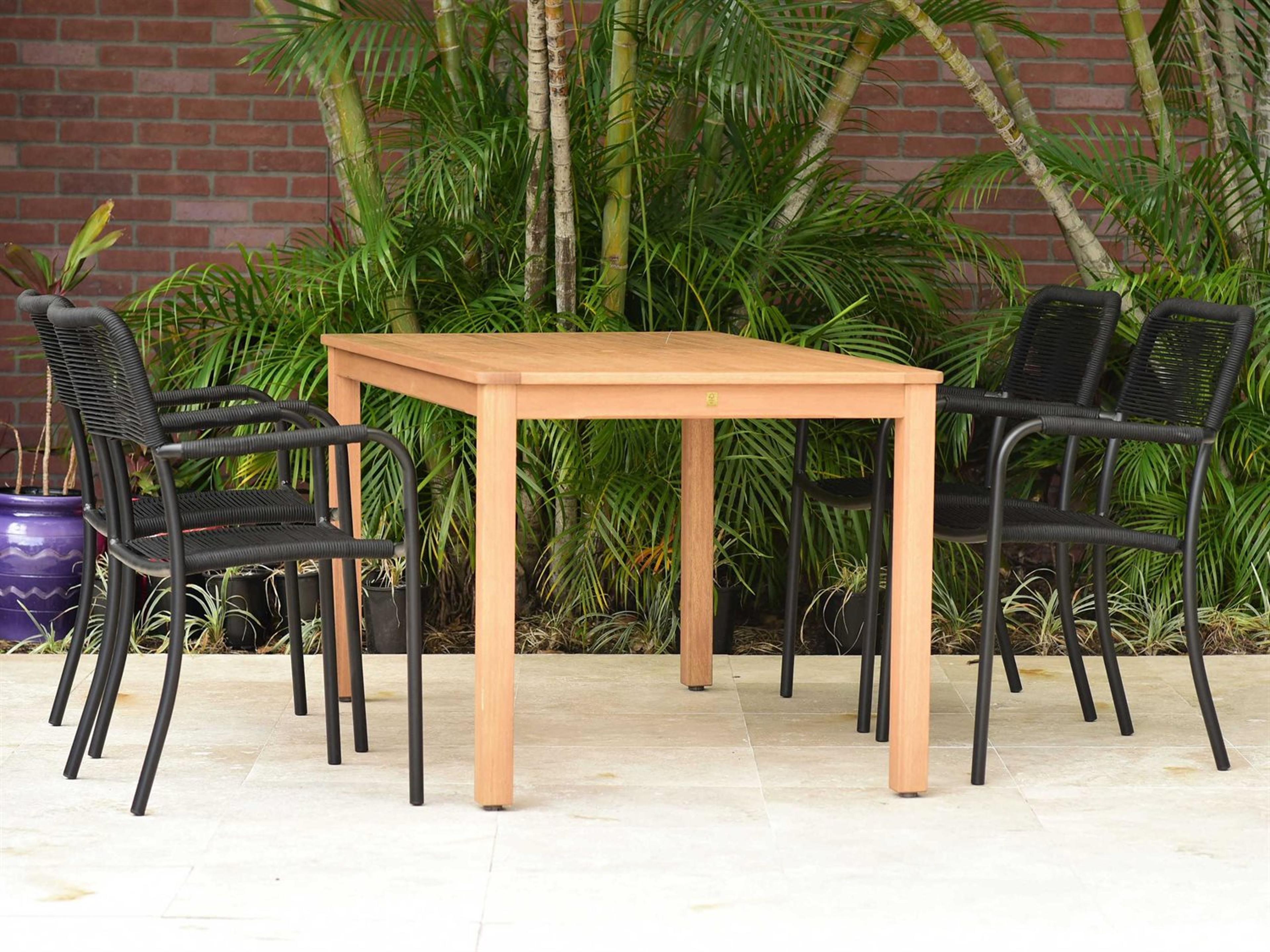 International Home Miami Amazonia Oosterdam 5 Piece Rectangular Wood Outdoor Dining Set
