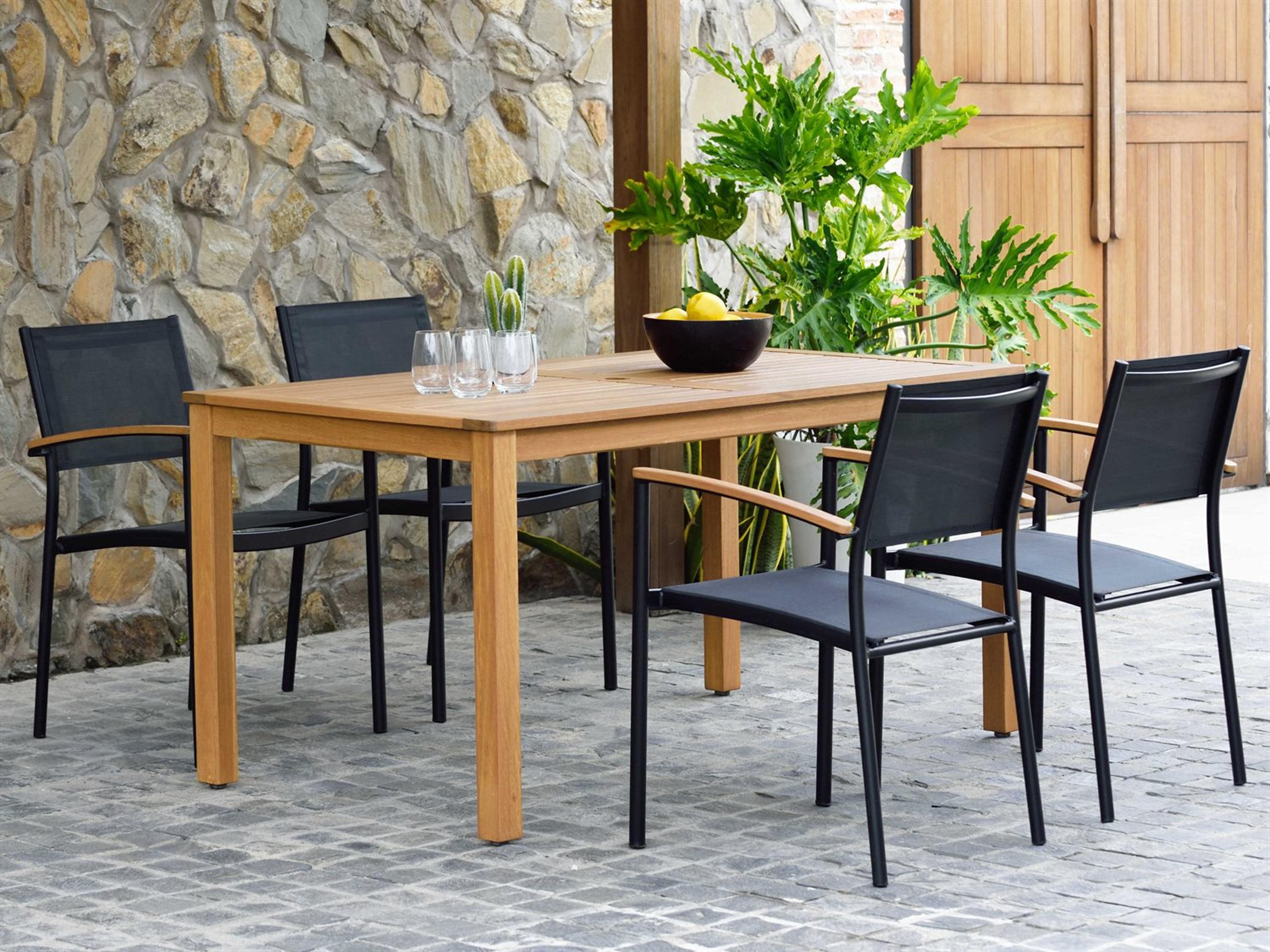Amazonia Fontana 5 Piece Rectangular Wood Outdoor Patio Dining Set