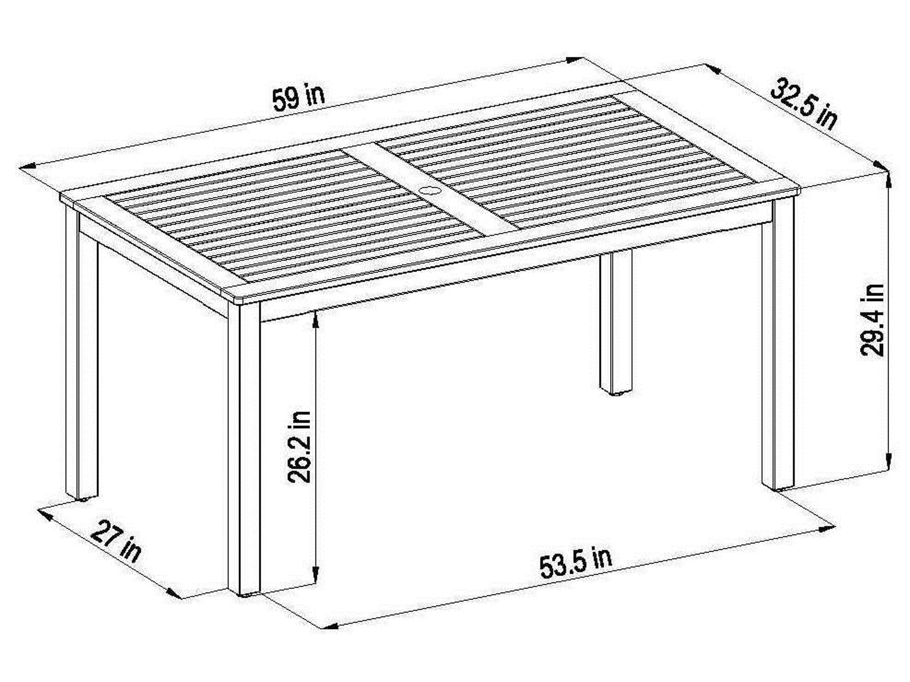 International Home Miami Amazonia Fontana 5 Piece Rectangular Wood Outdoor Patio Dining Set