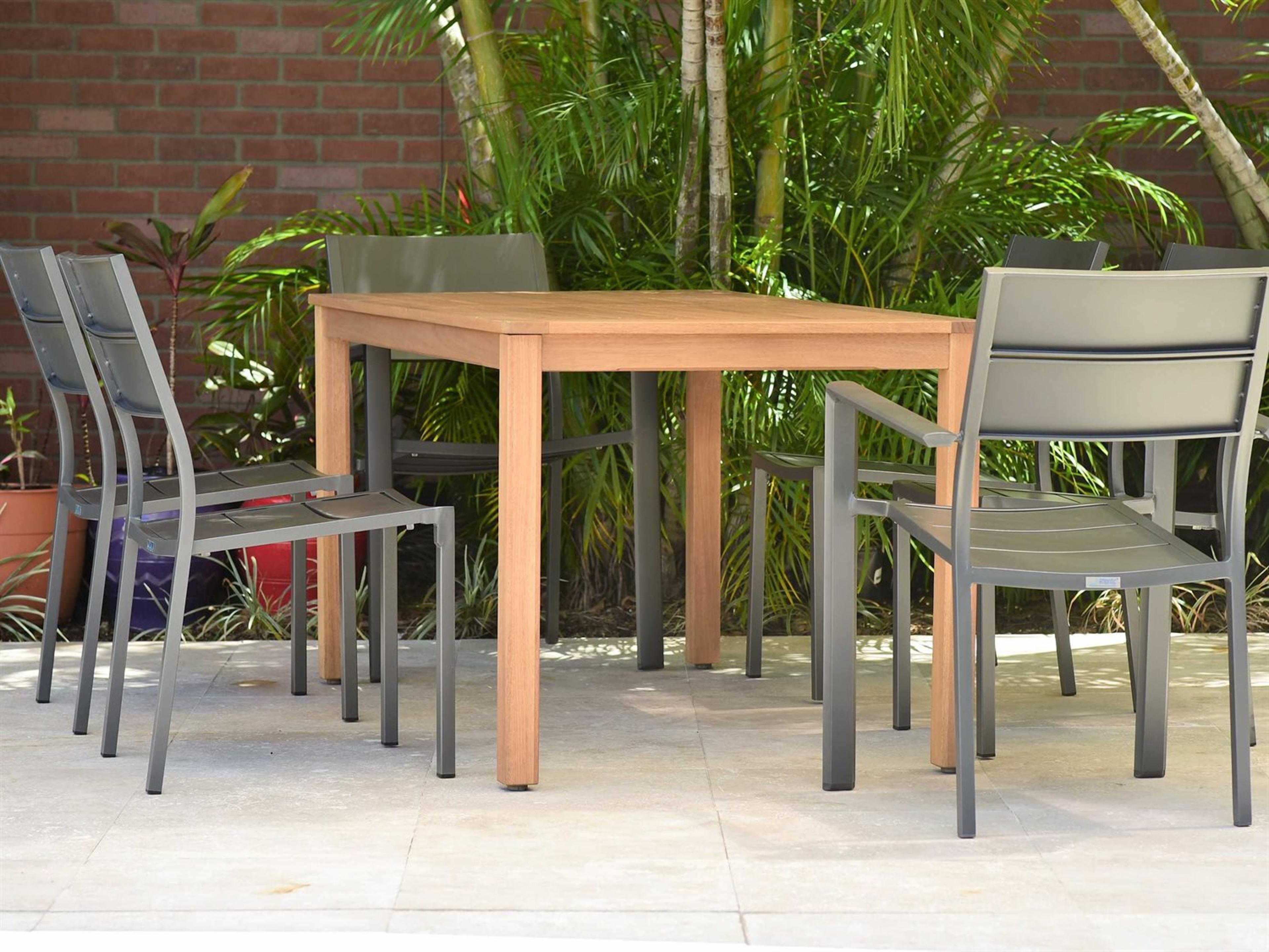 Amazonia Koningsdam 7 Piece Rectangular Wood Patio Dining Set