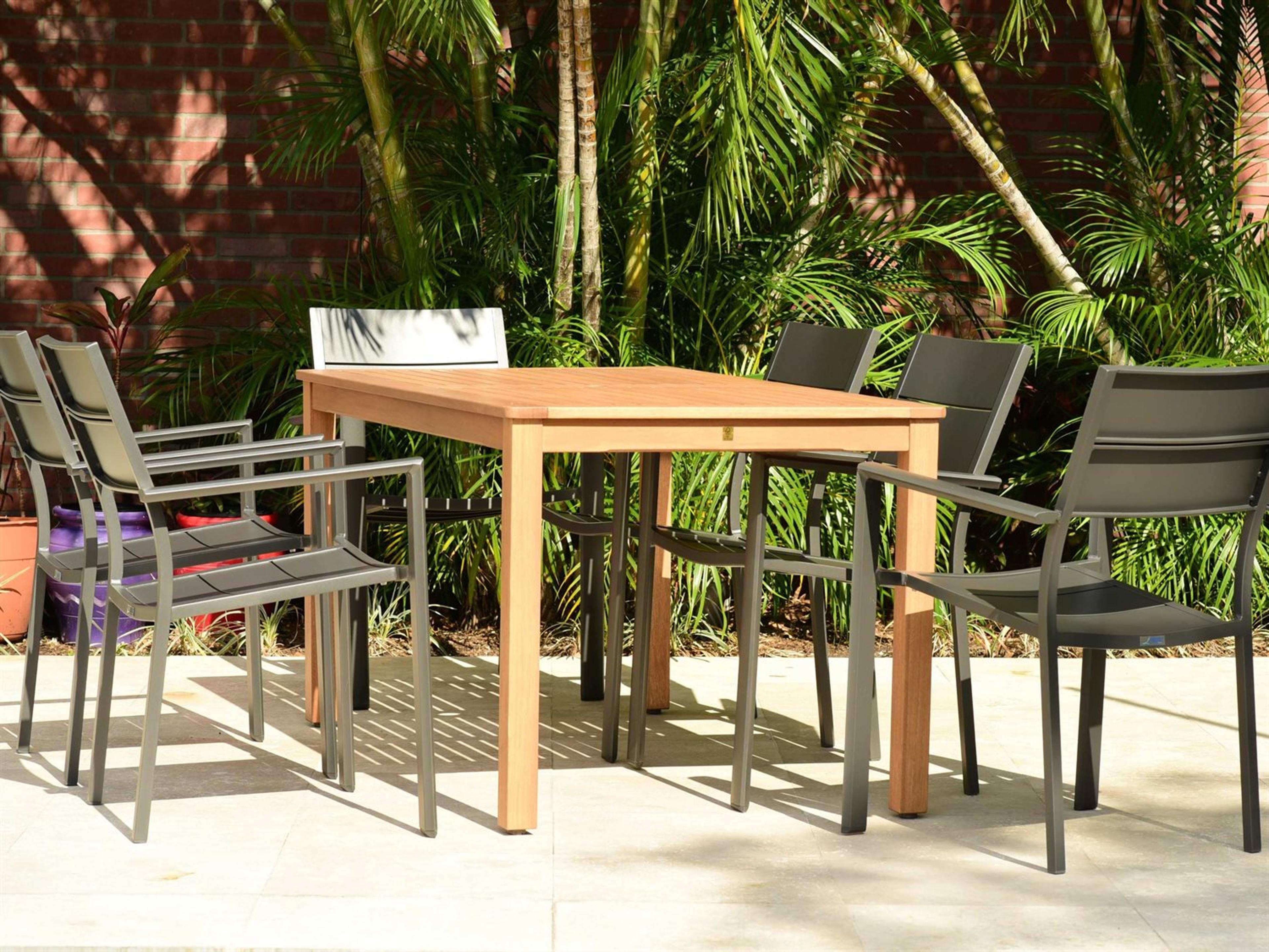 Amazonia Koningsdam 7 Piece Rectangular Wood Patio Dining Set
