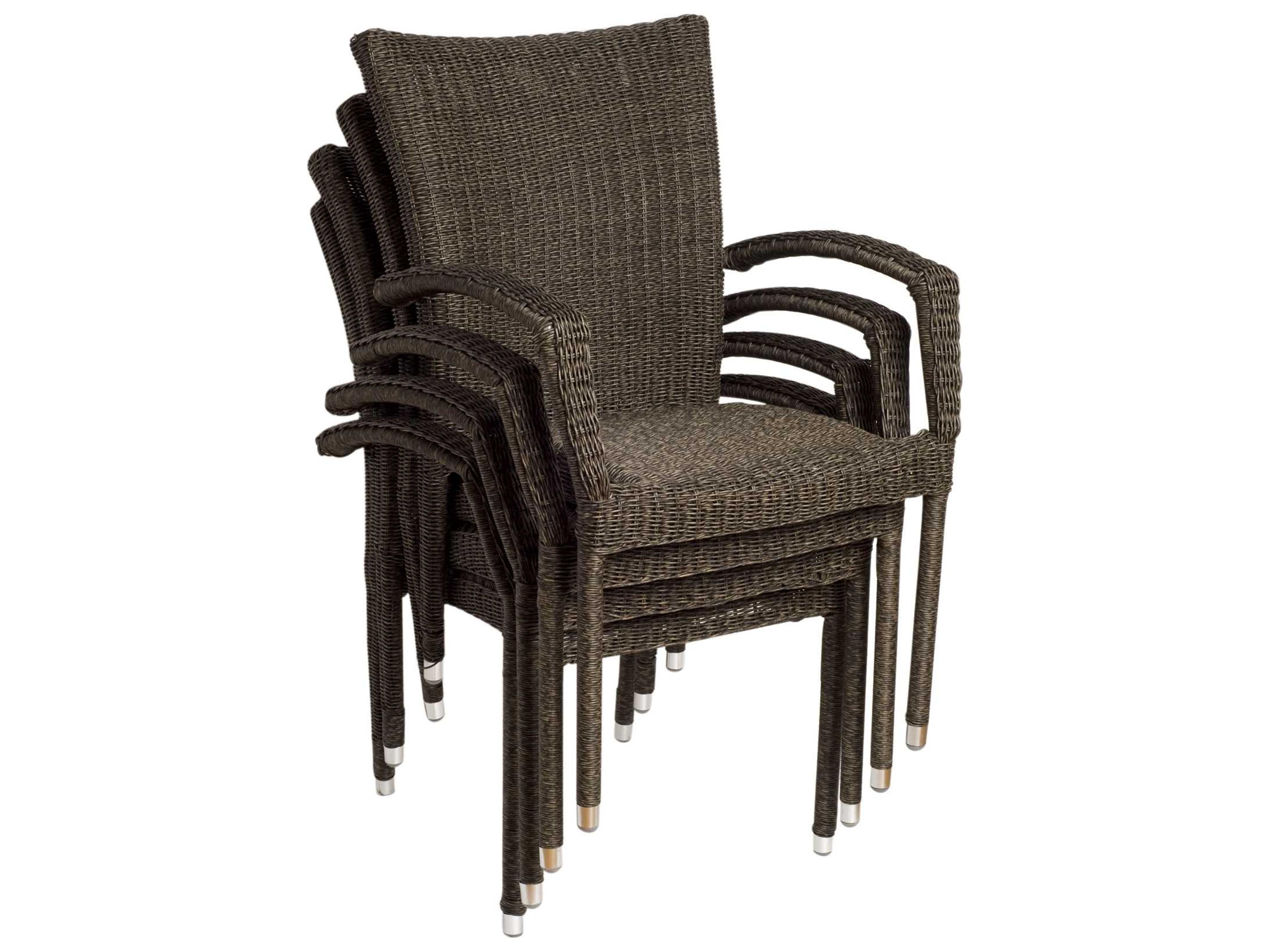 Atlantic Wicker Bari Patio Dining Arm Chair Set of 4
