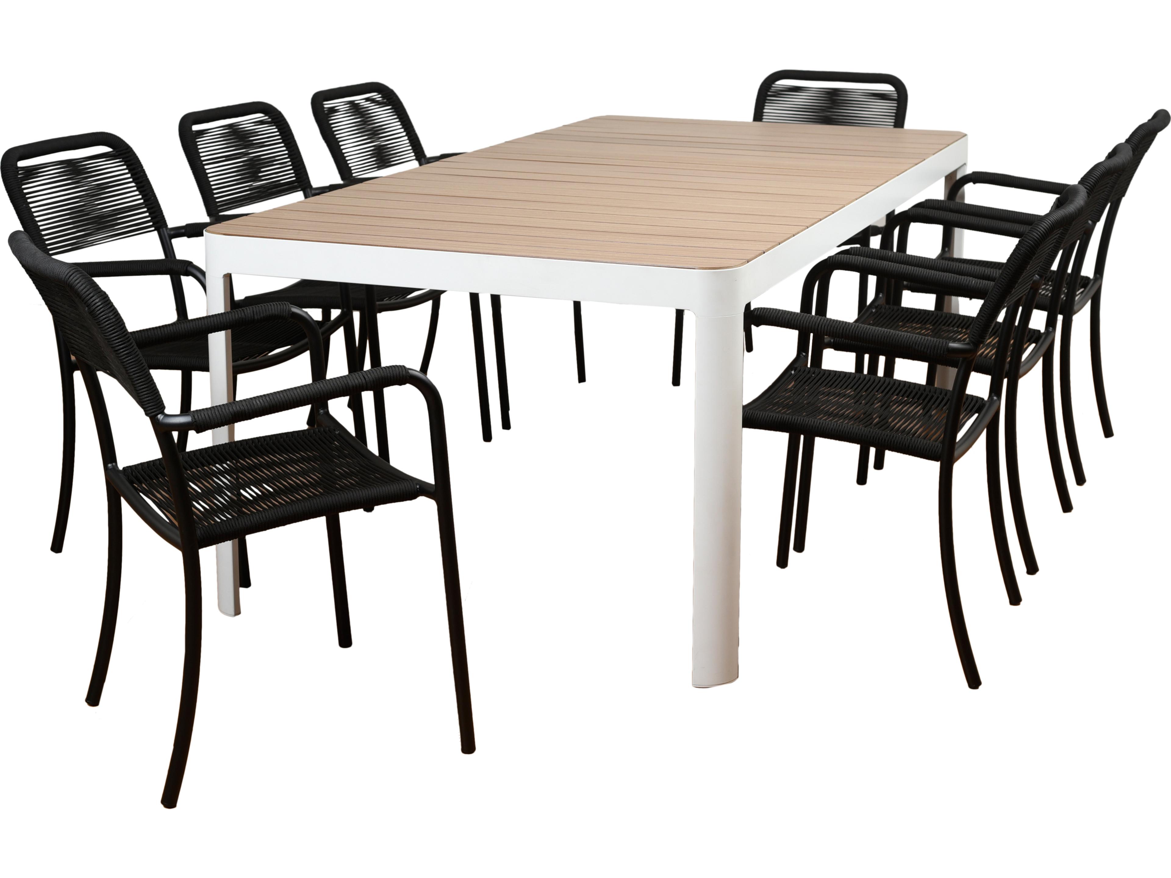 International Home Miami Atlantic Oosterdam 9 Piece Rectangular Outdoor Dining Set